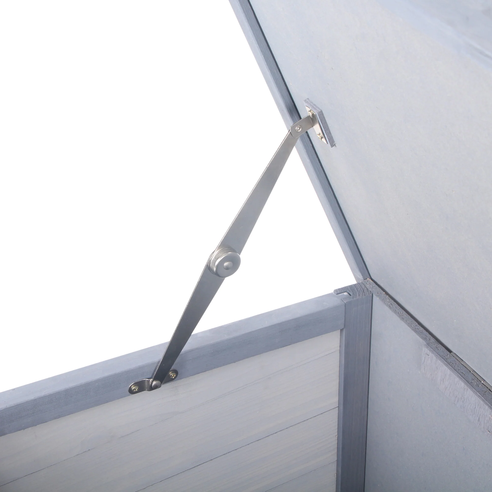 Pawhut Conejera De Madera Con Techo Abatible Y Puertas 112x50x54 Cm Gris - Image 4