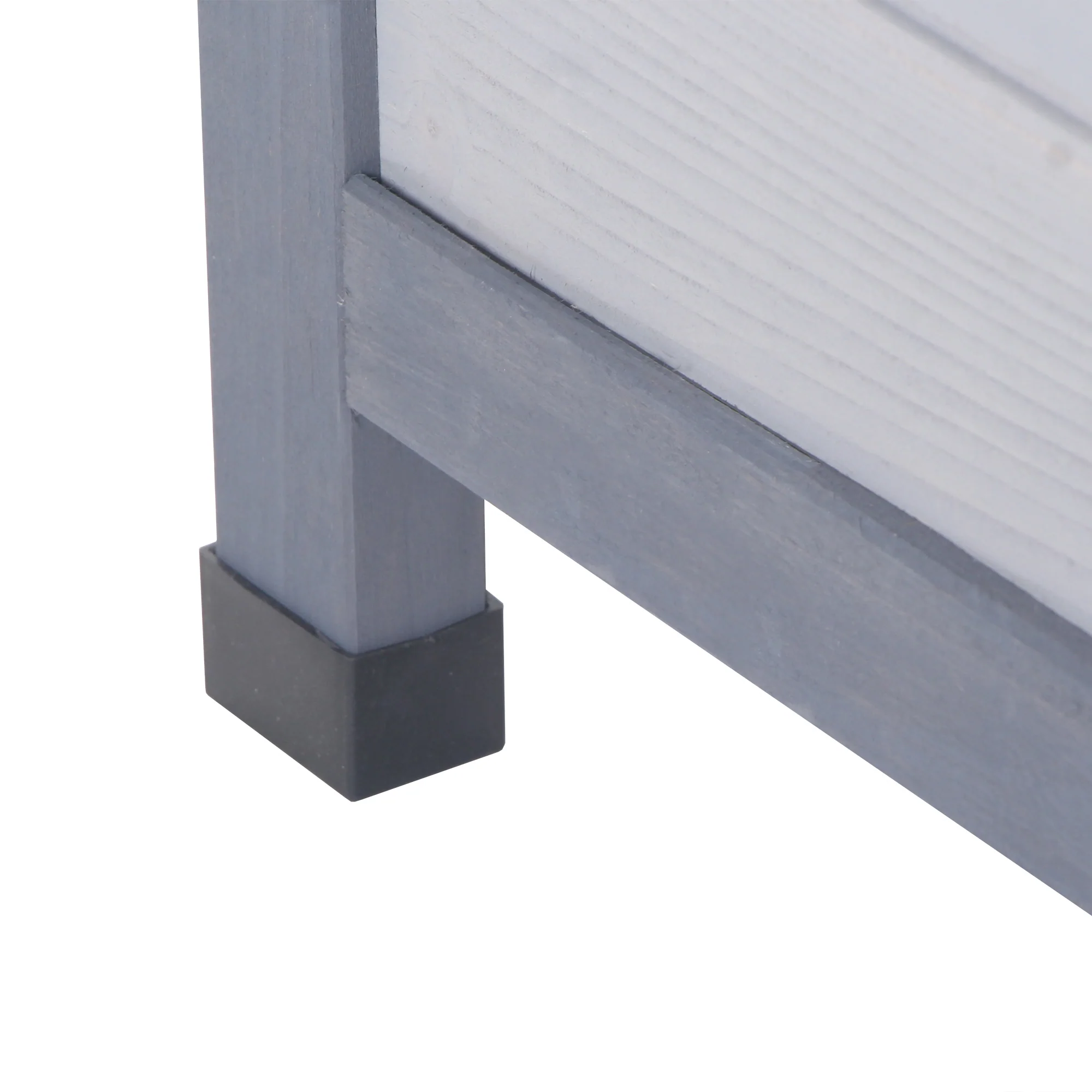 Pawhut Conejera De Madera Con Techo Abatible Y Puertas 112x50x54 Cm Gris - Image 5