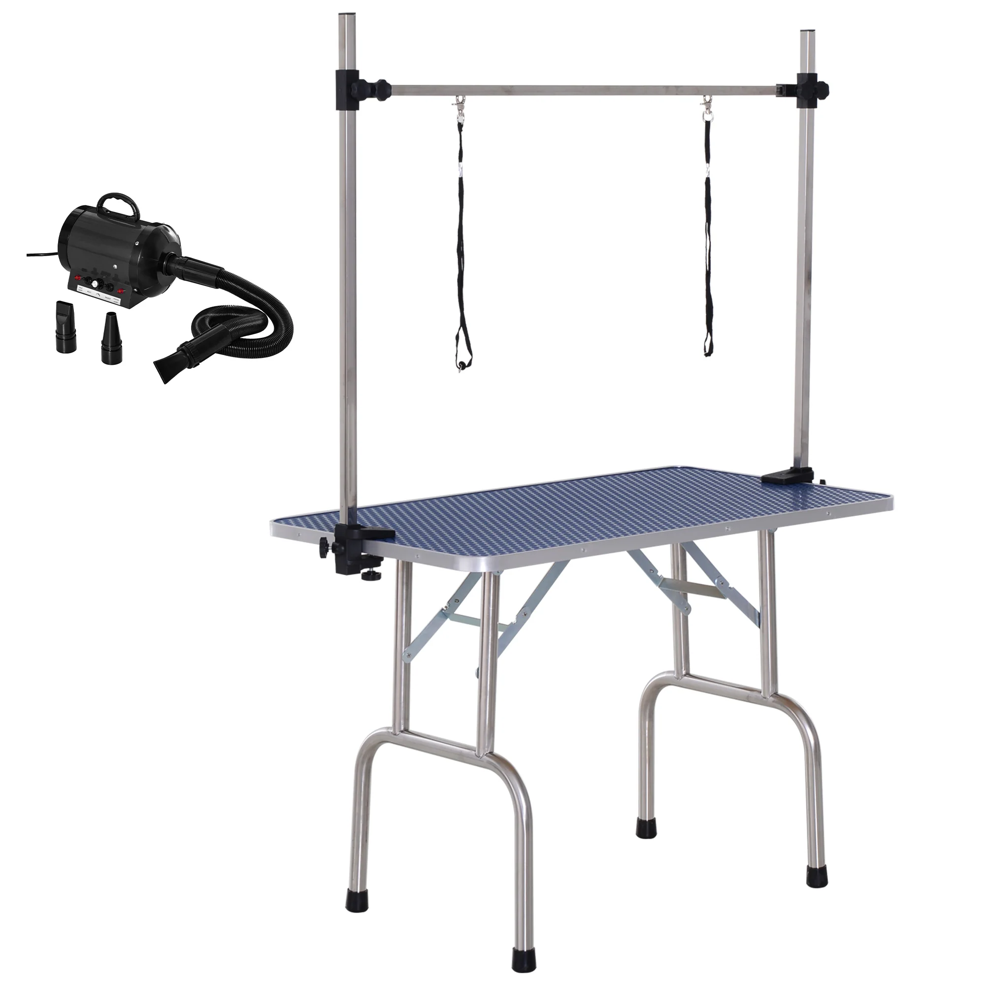 Pawhut Conjunto Para Mascotas 40x16x20 Cm 107x60x170 Cm Negro Y Azul