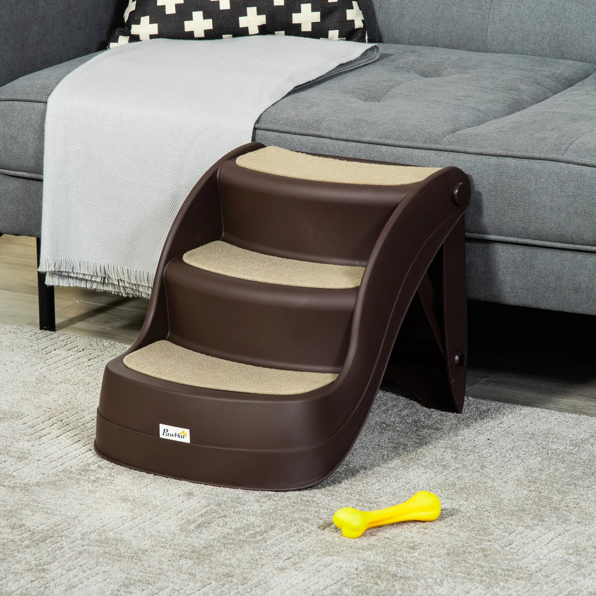 Pawhut Escalera Para Perros Plegable Con Alfombras Antideslizantes 49x38x38 Cm - Image 2