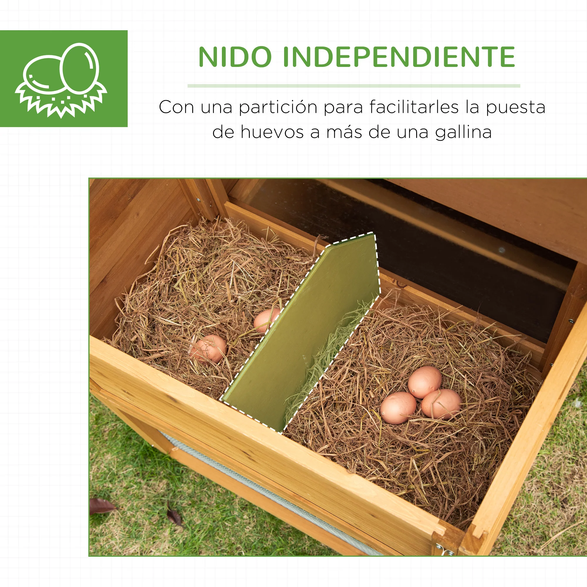 Pawhut Gallinero Madera Exterior Con Corral De Alambre Techos Asfálticos Marrón - Image 6