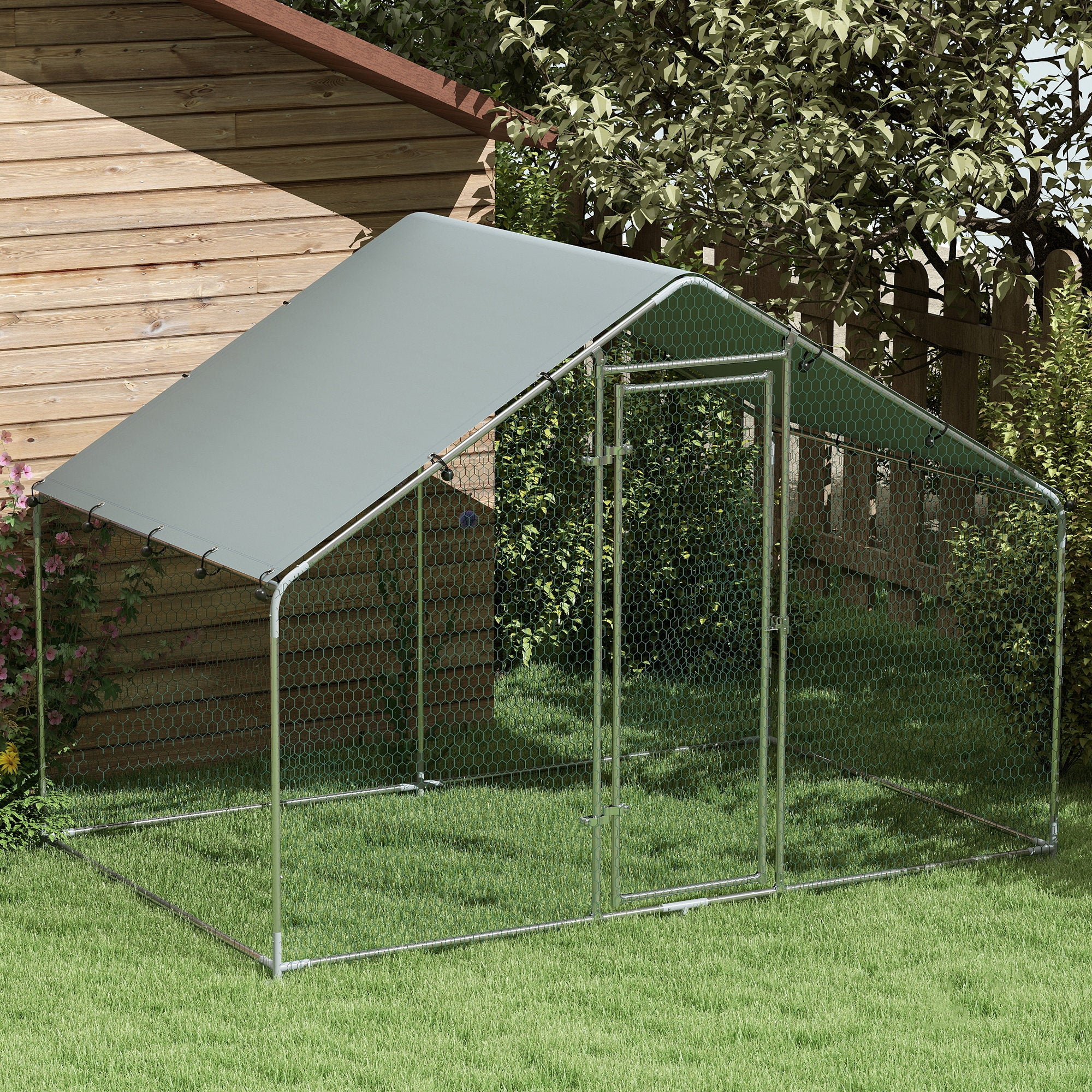 Pawhut Gallinero Para Exterior 3x1,7x1,9 M Con Cubierta Anti-uv E Impermeable - Image 2