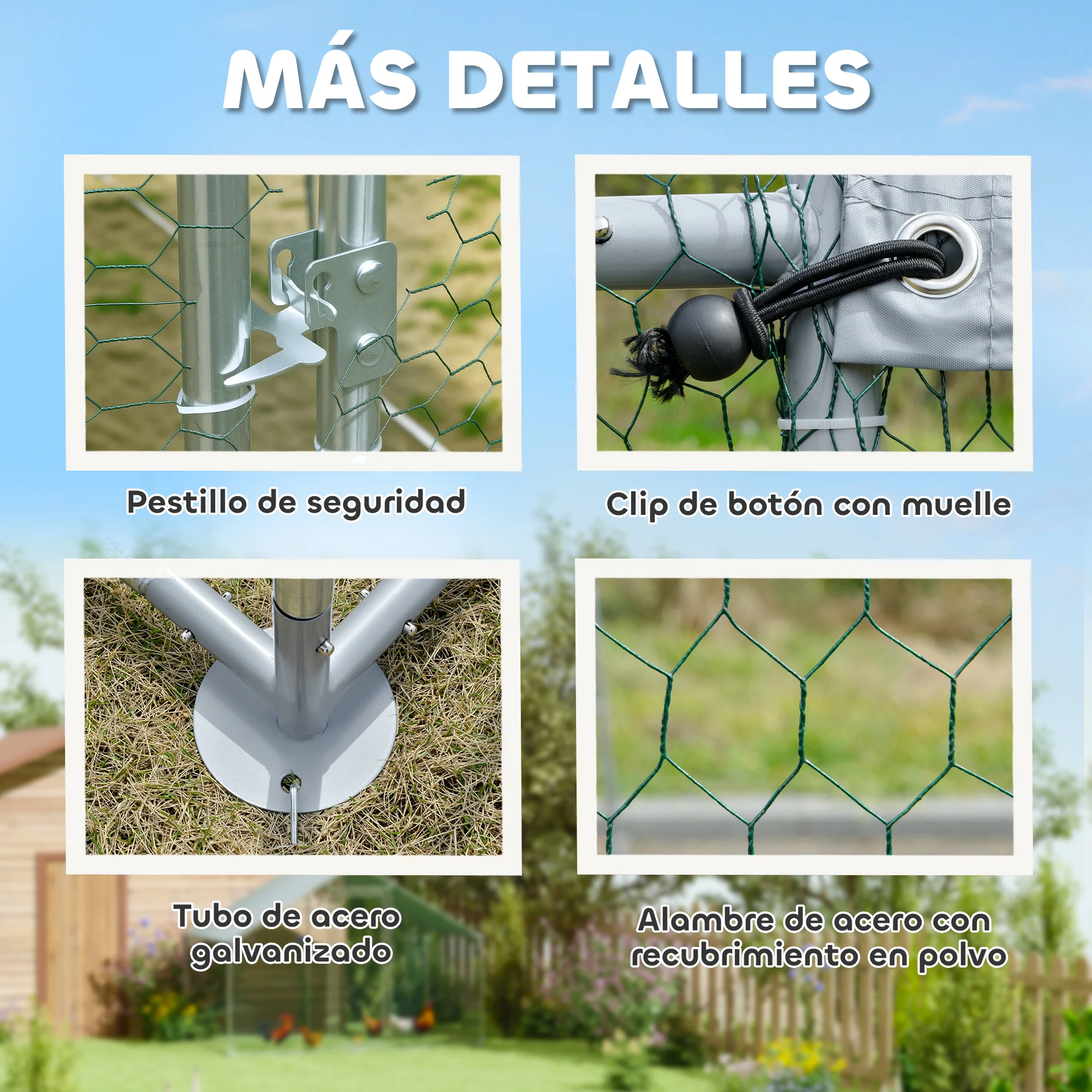 Pawhut Gallinero Para Exterior 3x1,7x1,9 M Con Cubierta Anti-uv E Impermeable - Image 6