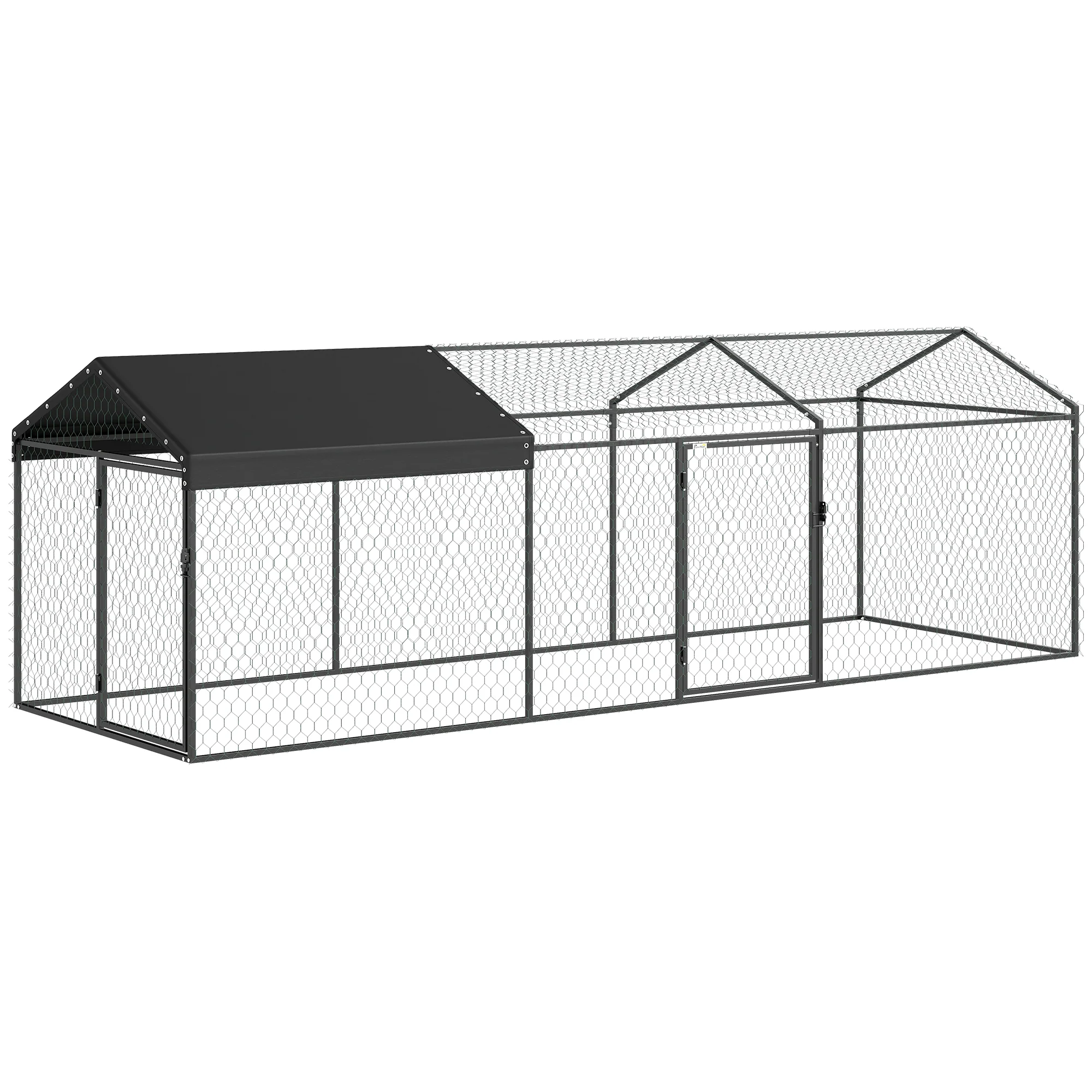 Pawhut Gallinero Para Exterior Grande 3x1x1 M Con Cubierta Anti-uv E Impermeable