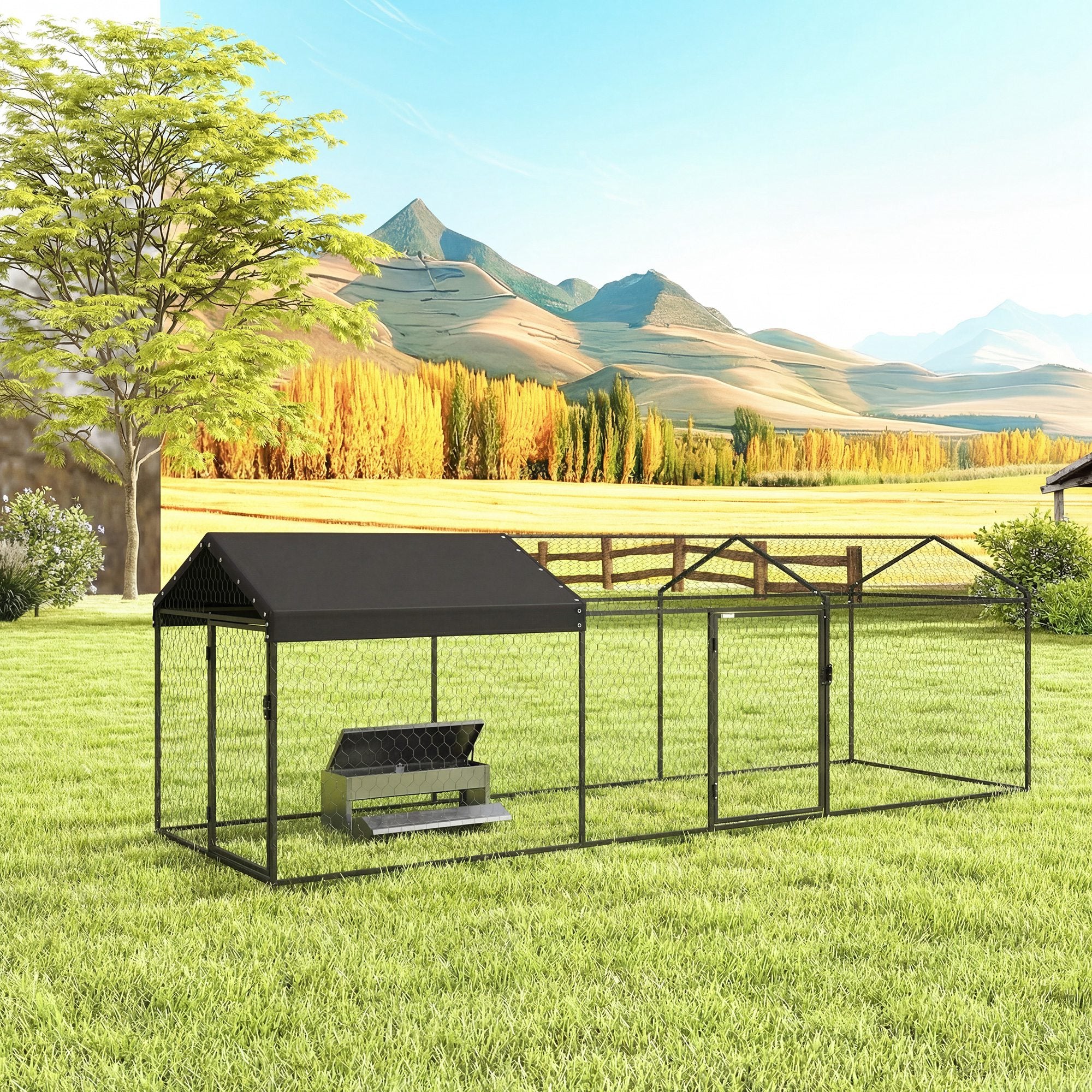 Pawhut Gallinero Para Exterior Grande 3x1x1 M Con Cubierta Anti-uv E Impermeable - Image 2