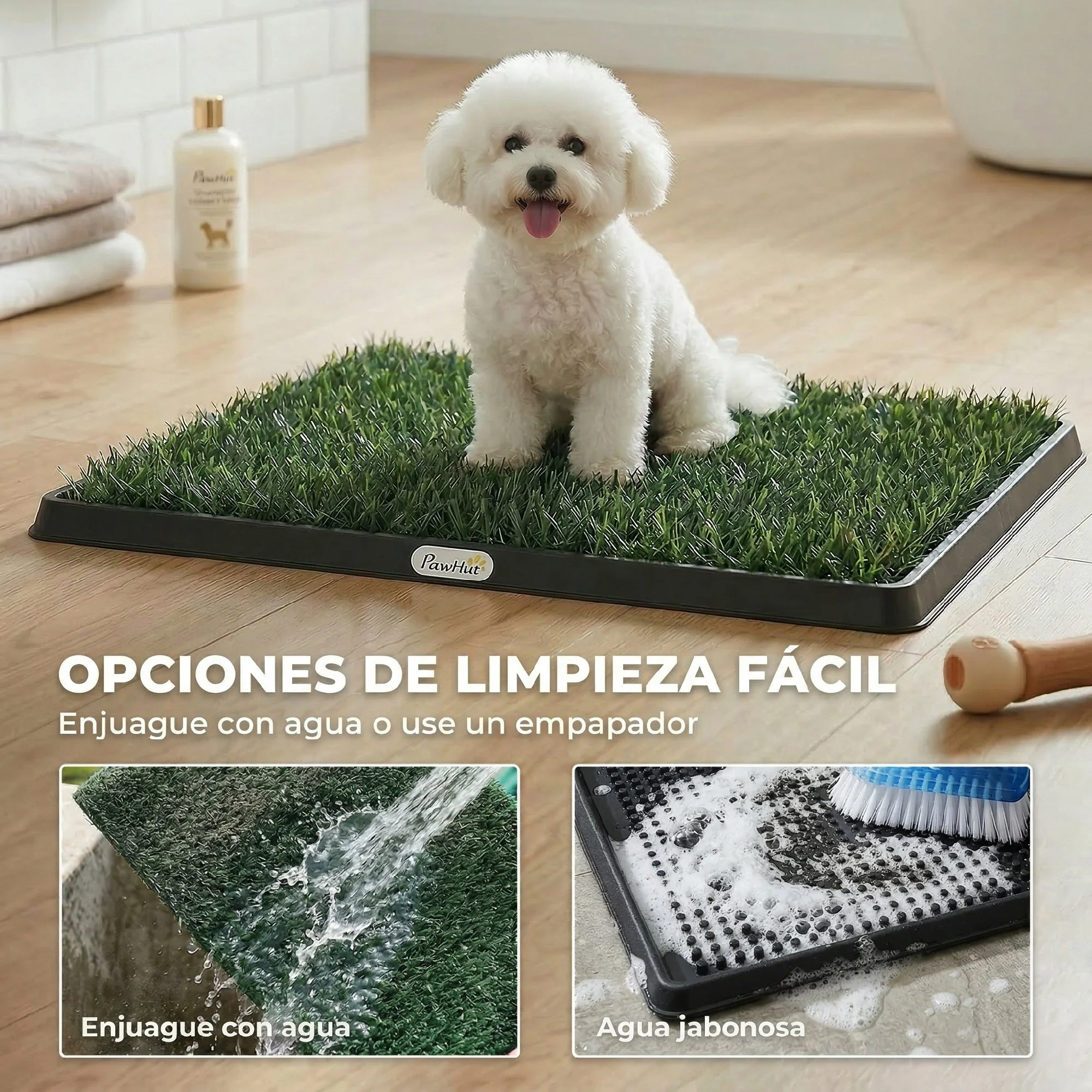 Pawhut Inodoro Para Perros Con Césped Artificial Bandeja Y Drenaje 63x50,5 Cm - Image 6