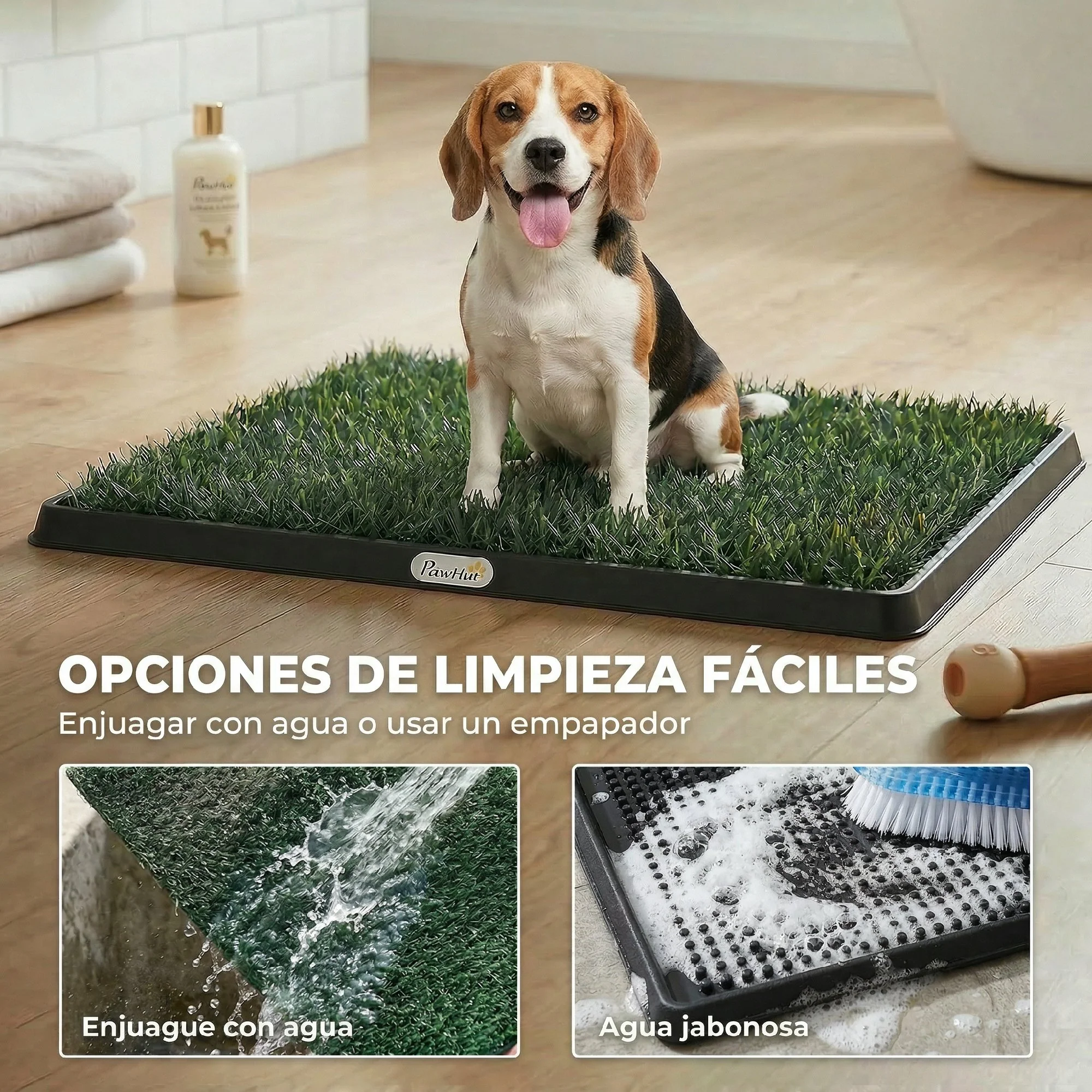 Pawhut Inodoro Para Perros Con Césped Artificial Bandeja Y Drenaje 76x50,5 Cm - Image 6