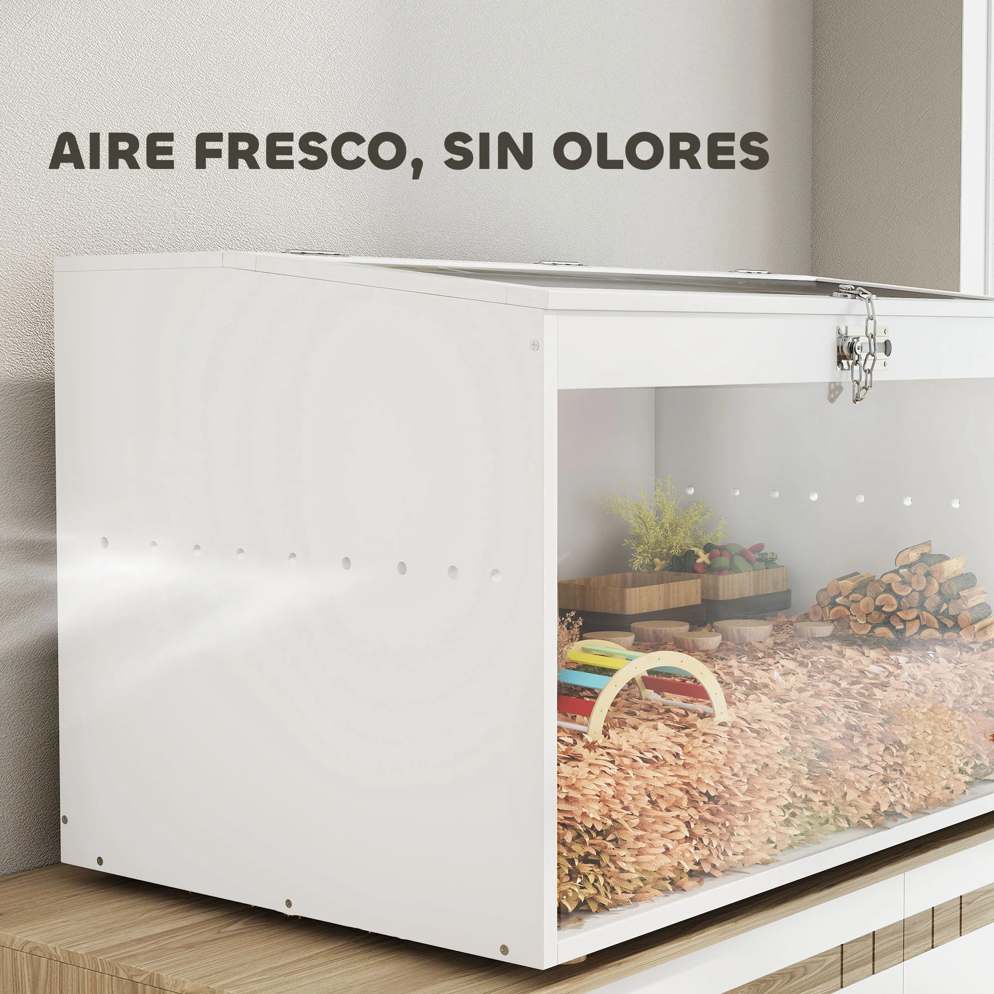 Pawhut Jaula Para Hámster Con Tapa Abatible Y Ventana De Acrílico Transparente - Image 6