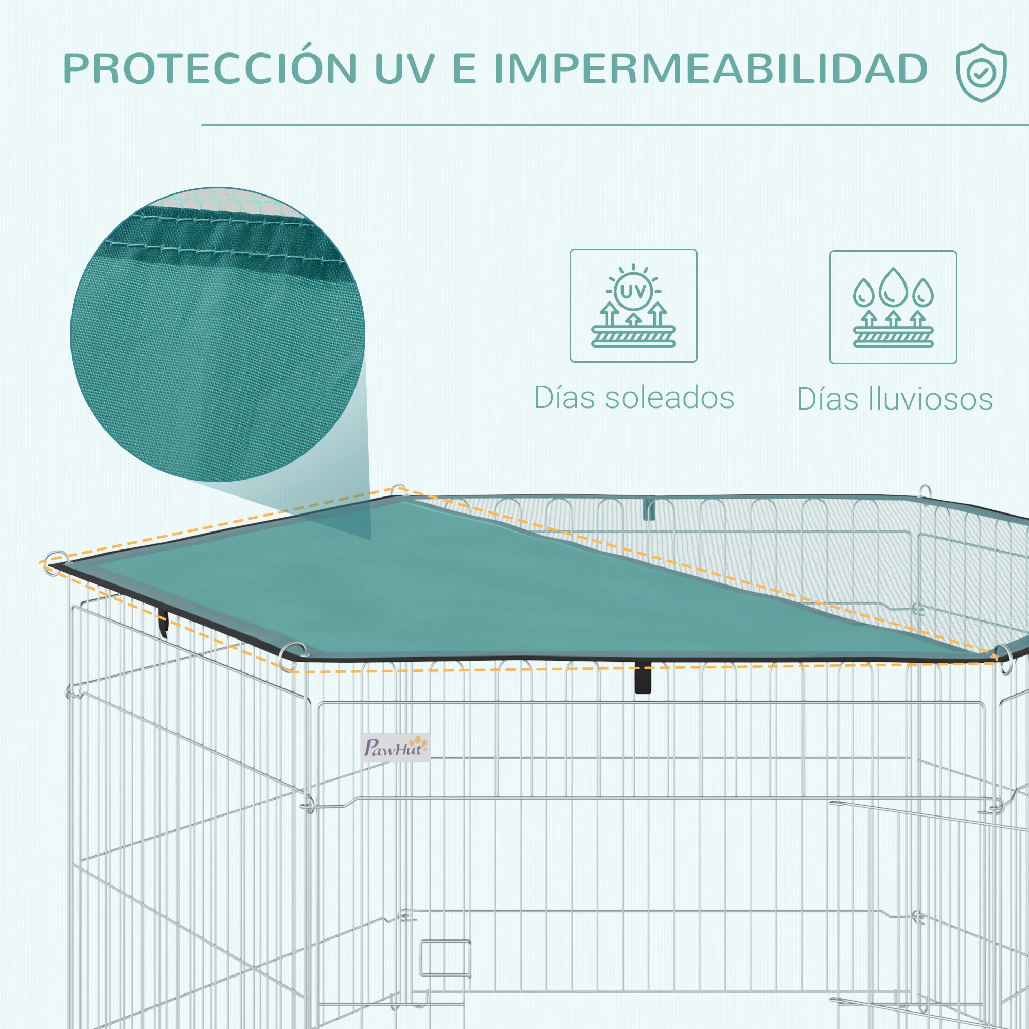 Pawhut Parque De Juegos Para Perros 6 Paneles 59x60 Cm Plegables Puerta Pestillo - Image 6