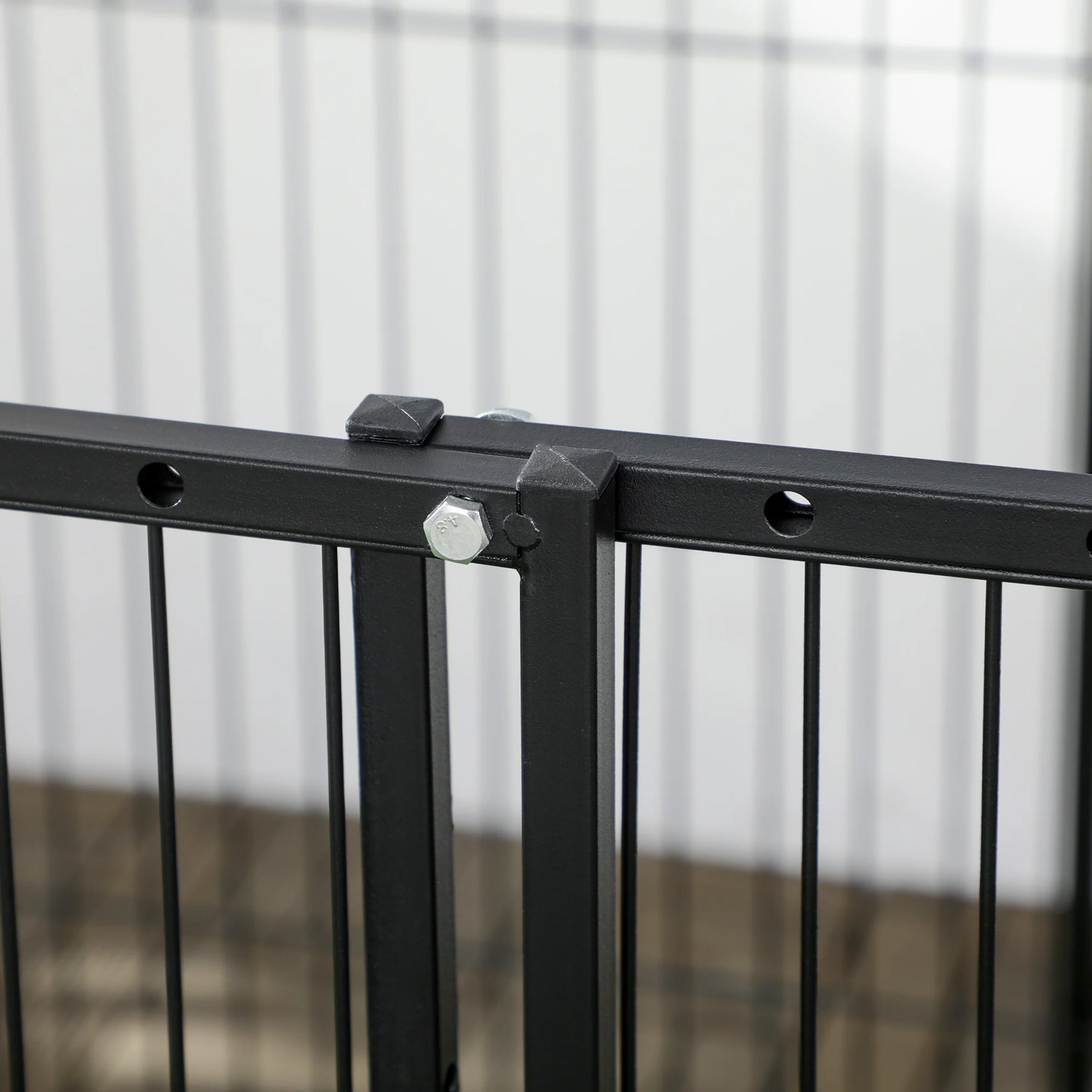 Pawhut Parque Para Perros De 6 Paneles Ajustable 82,5-150x79x81 Cm Negro - Image 5