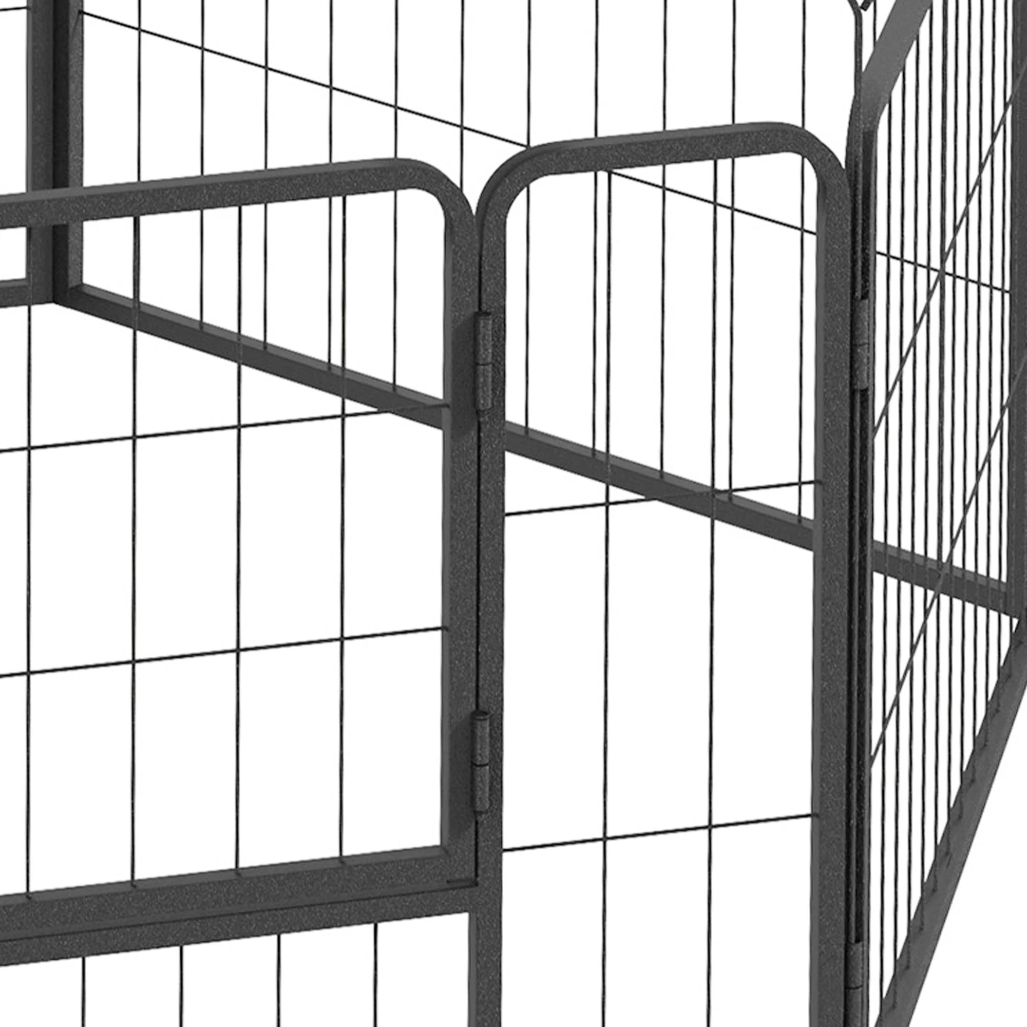 Pawhut Parque Para Perros De 6 Paneles De 60 Cm De Altura Con Puerta Negro - Image 4
