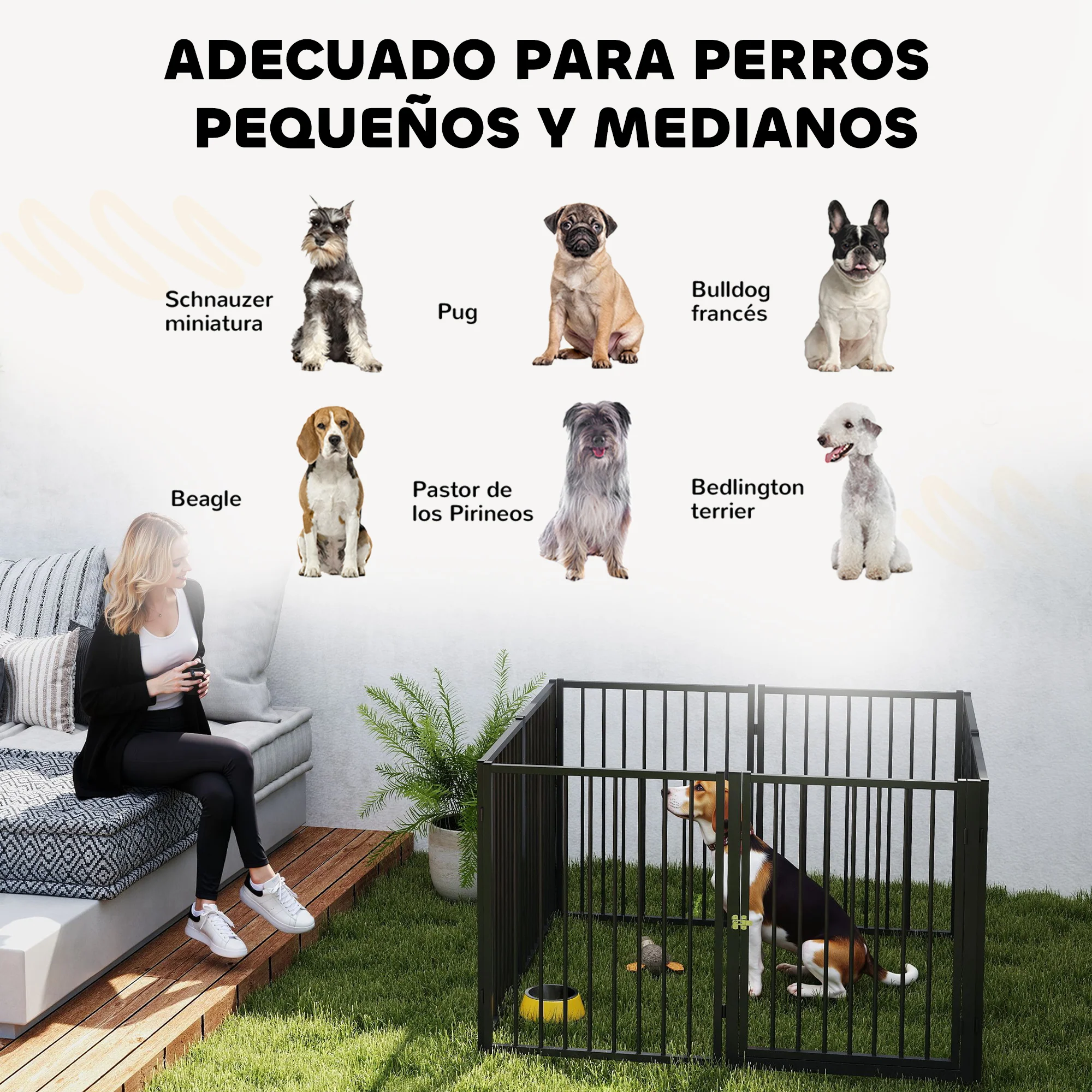 Pawhut Parque Para Perros De 8 Paneles 60x76 Cm Para Interior Y Exterior Negro - Image 5