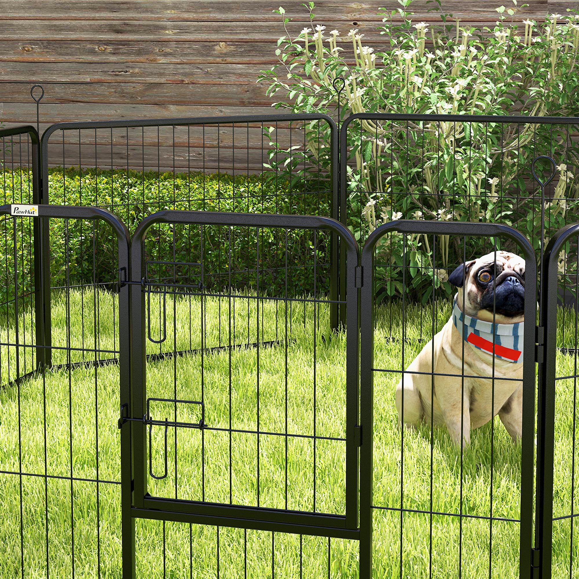 Pawhut Parque Para Perros De 8 Paneles 80x60 Cm Forma Personalizable Negro - Image 4
