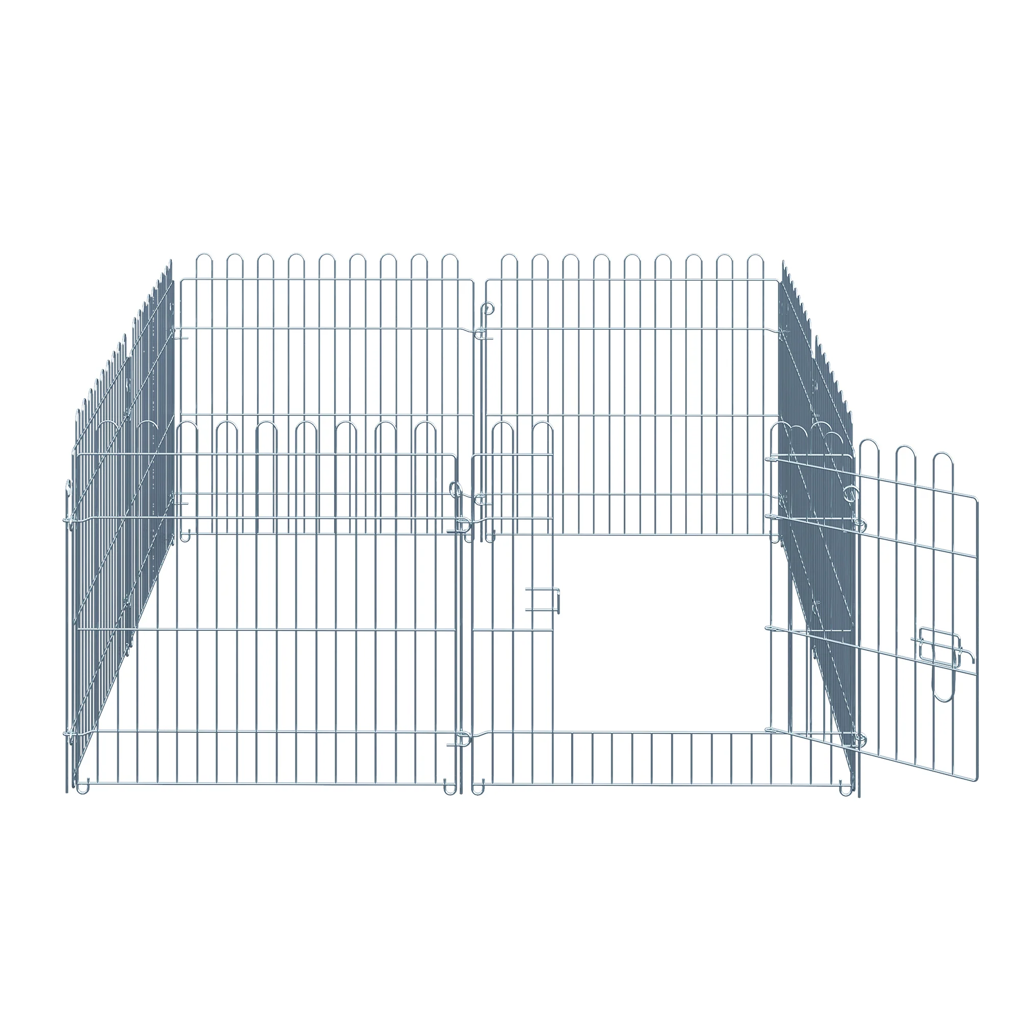 Pawhut Parque Para Perros De 8 Piezas 63x60 Cm Con 1 Puerta Plata - Image 5