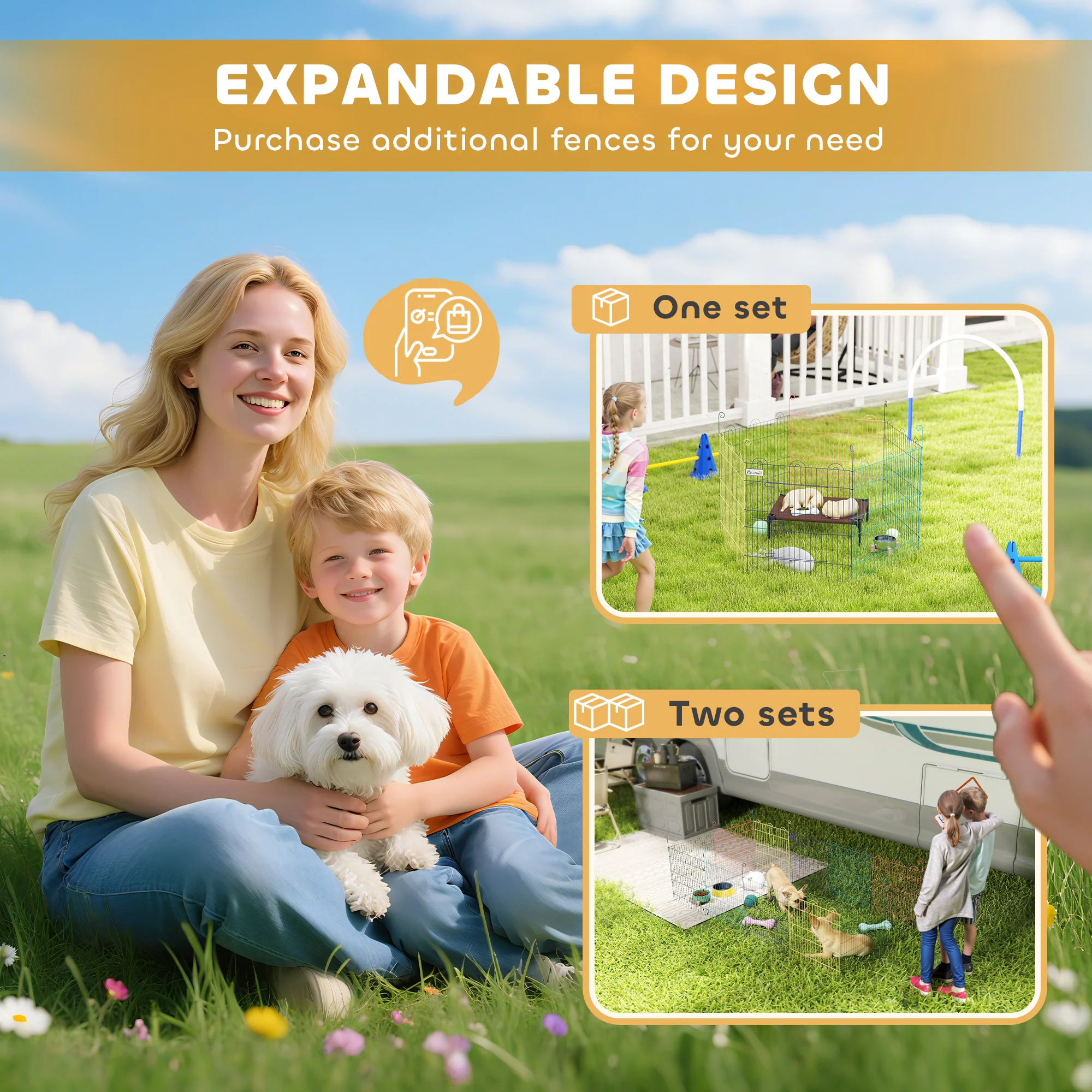 Pawhut Parque Plegable Para Mascotas De 6 Paneles De Alambre Para Jardín Ø120x60 - Image 5