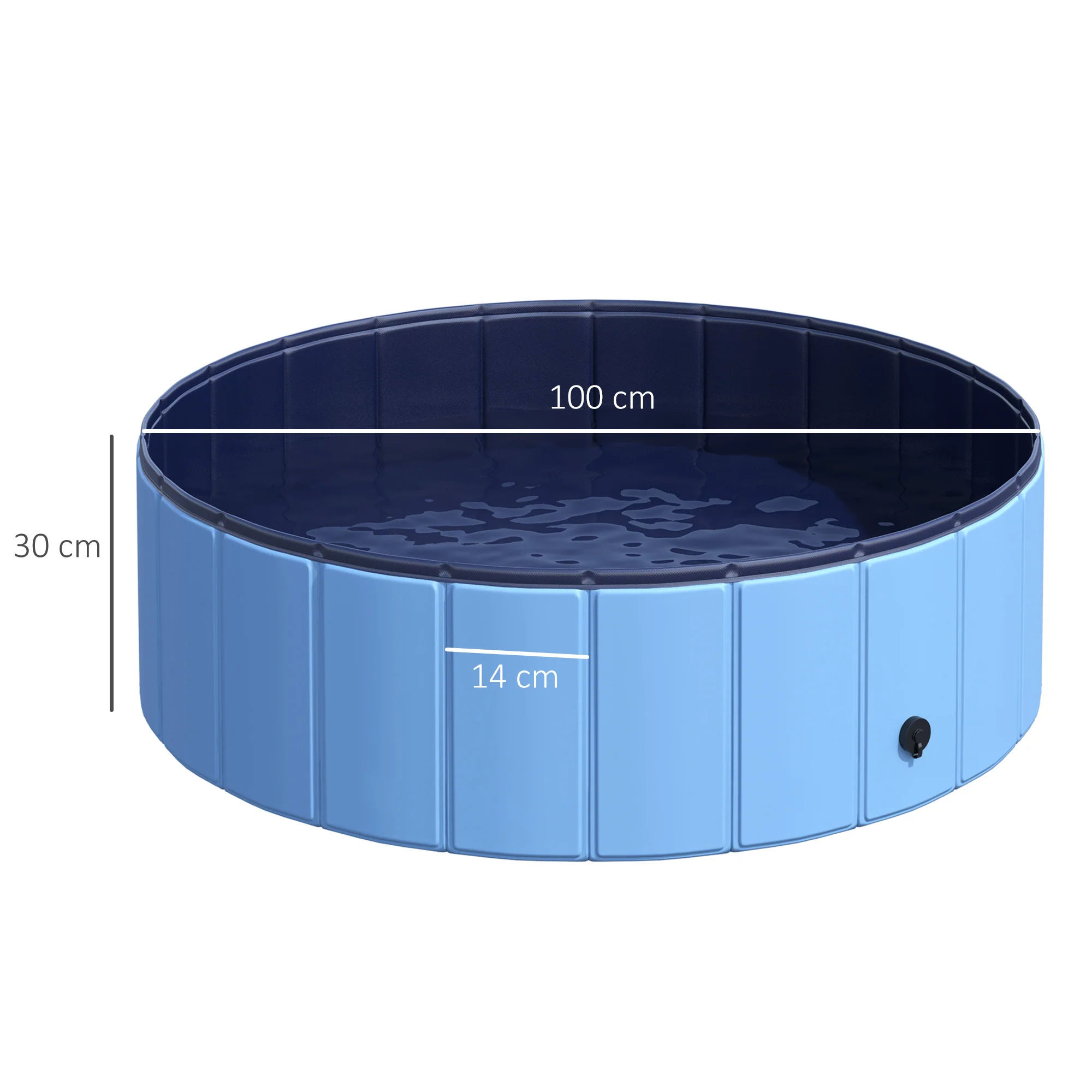 Pawhut Piscina Plegable Para Perros Bañera De Pvc Interior Y Exterior Ø100x30cm - Image 3