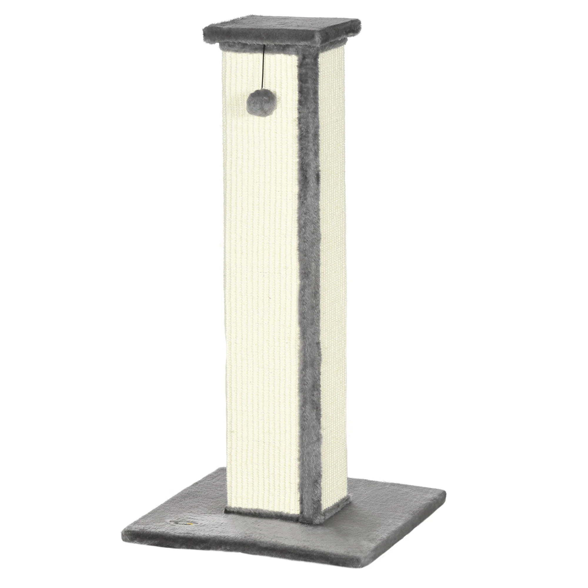 Pawhut Poste Rascador Para Gatos Altura 81 Cm Con Poste De Sisal Y Bola Colgante