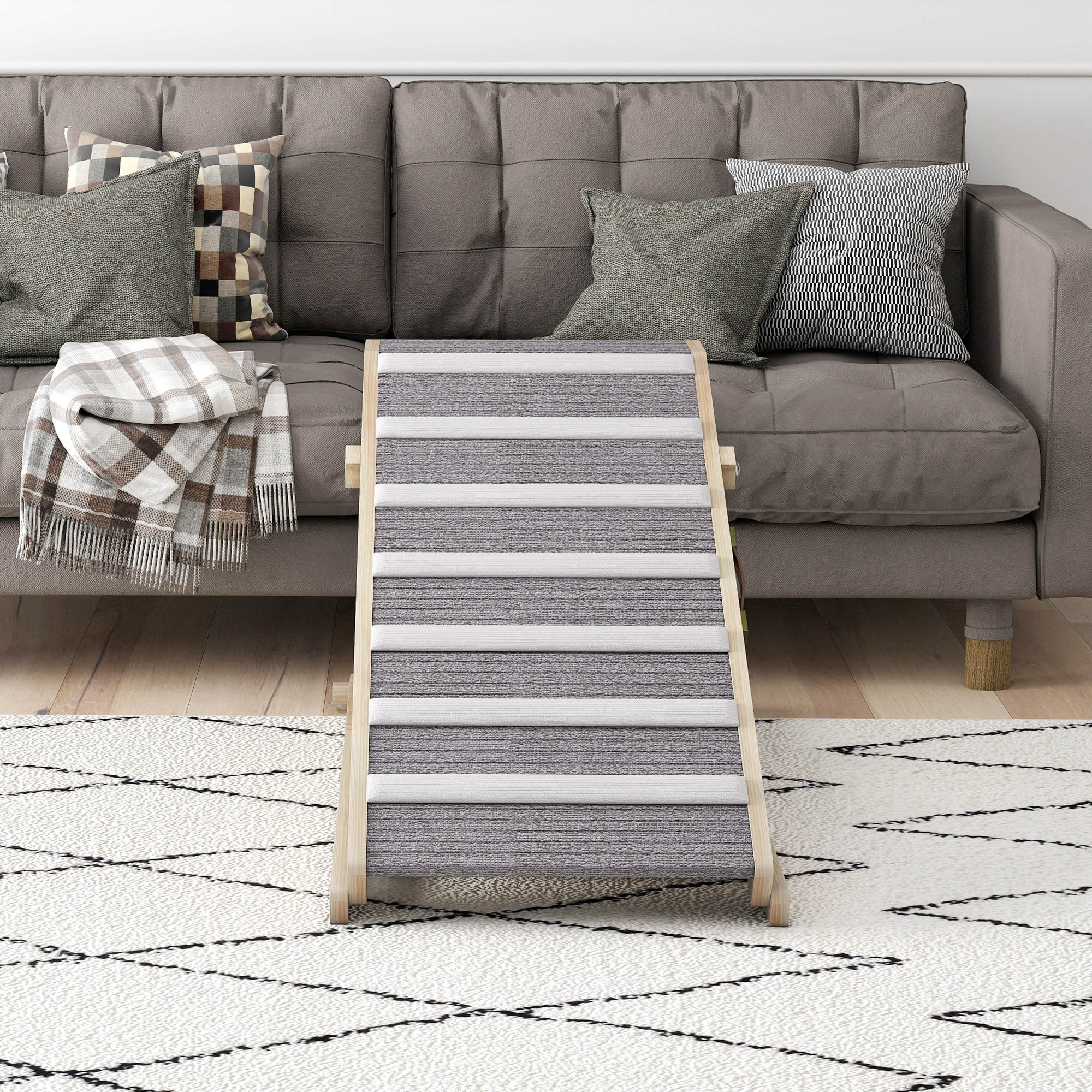 Pawhut Rampa Para Perros De Madera Plegable Altura Ajustable 35-50 Cm 100x50 Cm - Image 5