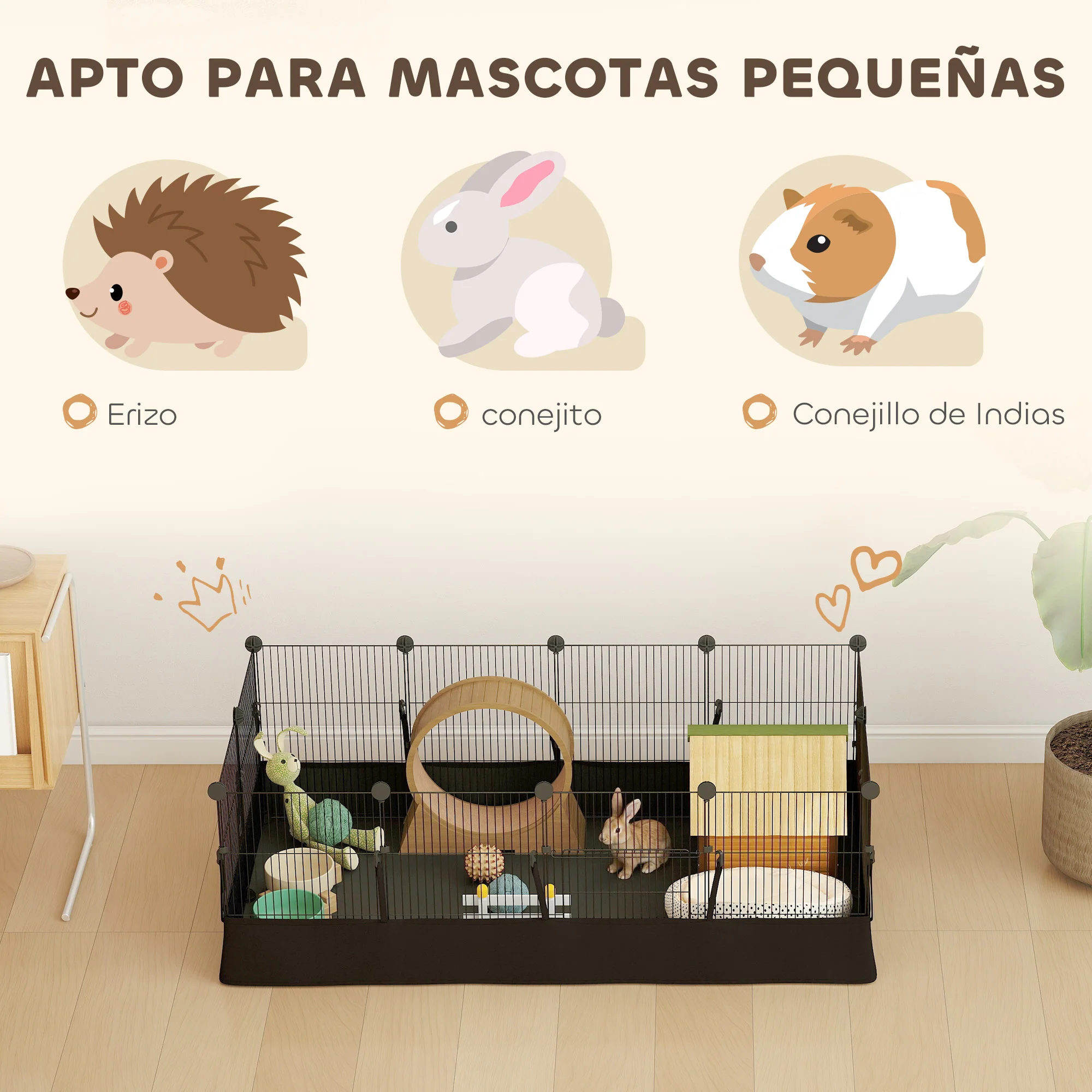 Pawhut Valla Metálica Para Mascotas 12 Paneles Alfombra Impermeable 120x60x40 Cm - Image 6