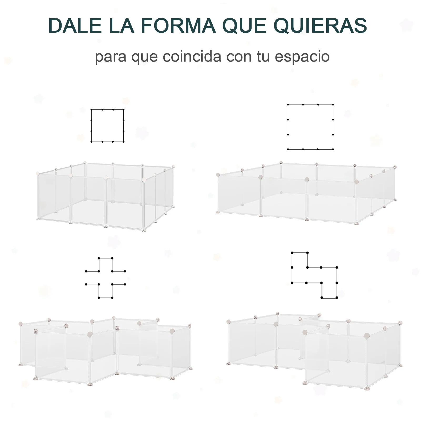 Pawhut Valla Para Animales De Metal Modulable Con 12 Paneles Cobayas Y Cachorros - Image 6