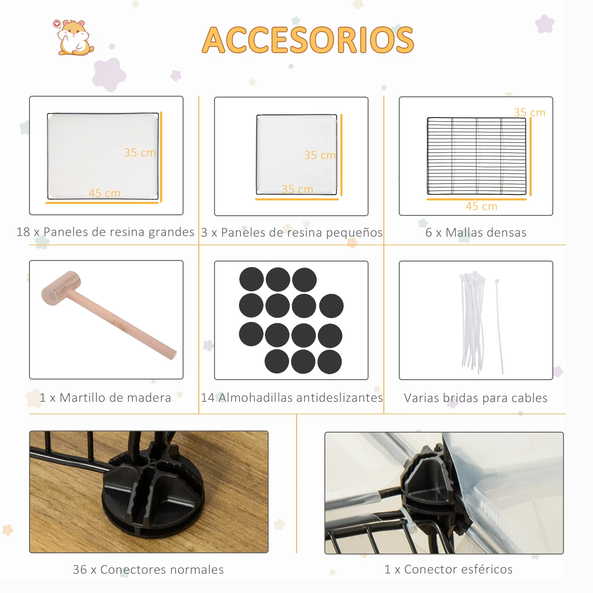 Pawhut Valla Para Animales Pequeños Diy Con 27 Paneles De Resina Alambre - Image 6