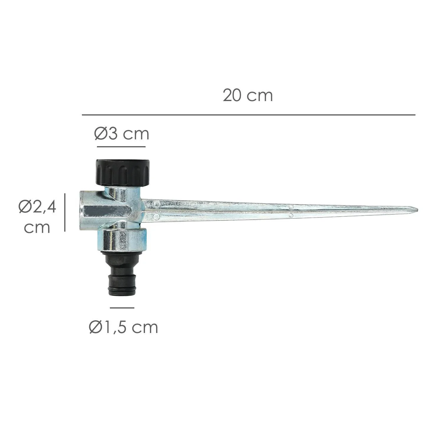 Pincho Para Aspersor Metalico Saturnia Con Racord Manguera - Image 2