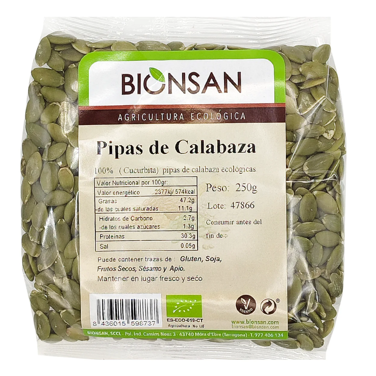 Pipas De Calabaza Cucurbita Eco Bionsan 250gr