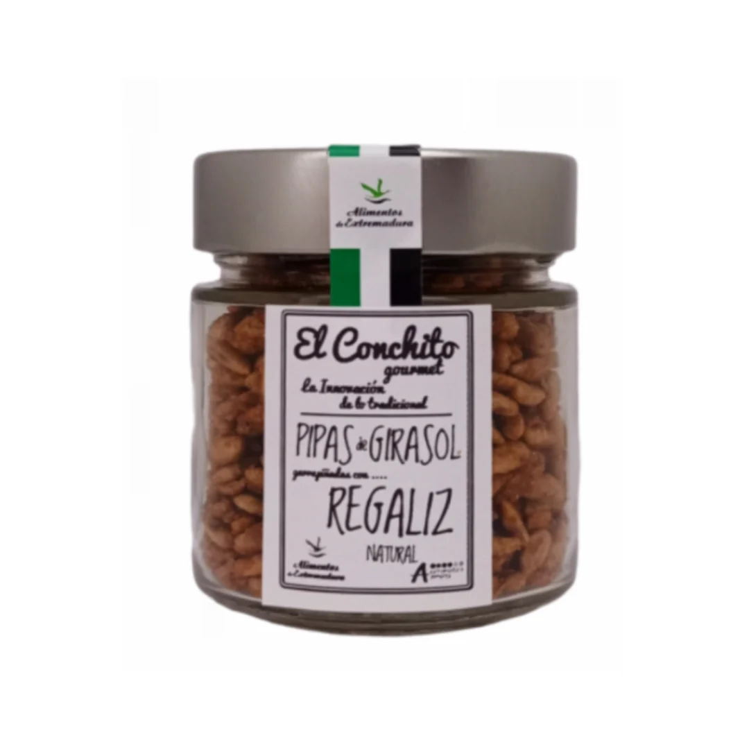 Pipas Garrapiñadas Con Regaliz De Palo Tarro De Cristal 100 G
