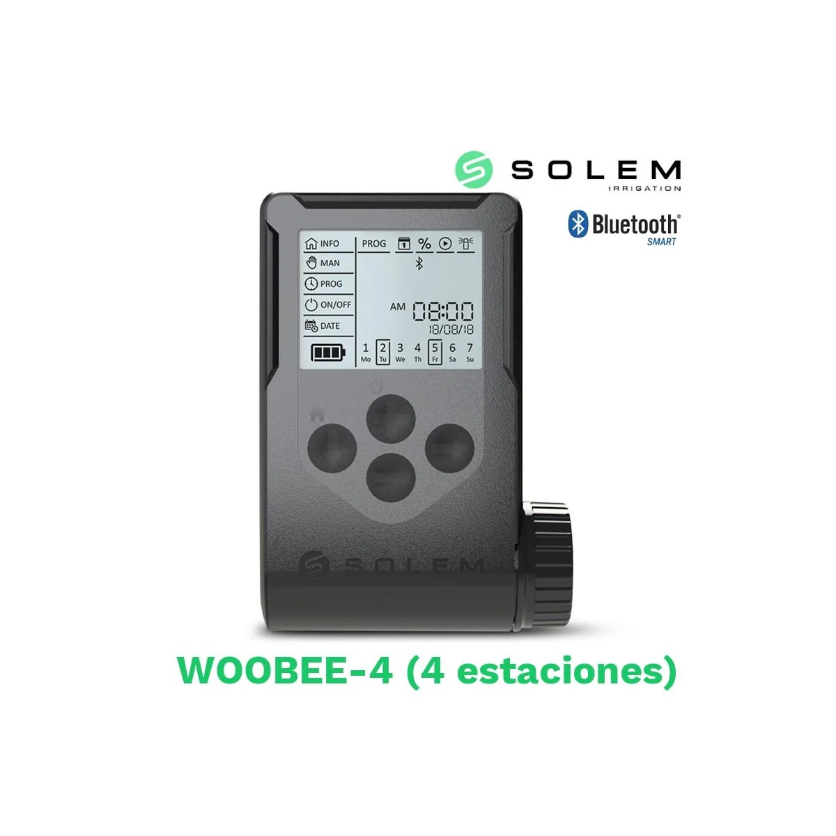Programador Solem Woobee 4 Estaciones (batería/pantalla/bluetooth) - Control Práctico De Riego