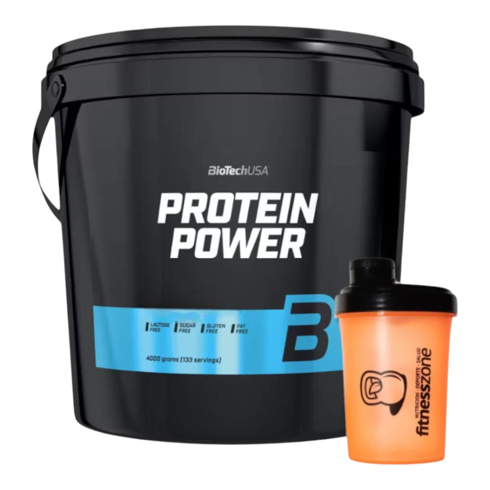Protein Power 4 Kg + ¡shaker Fitnesszone De Regalo! Fresa - Plátano