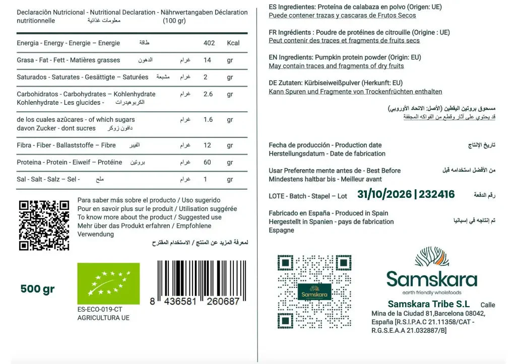 Proteína De Calabaza Bio - 500g - Image 2
