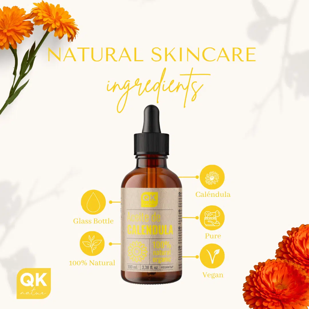 QKnatur - Aceite De Caléndula 100% Puro Orgánico - 100ml- Pieles Sensibles, Secas Y Agrietadas. Calmante Y Cicatrizante - Image 5