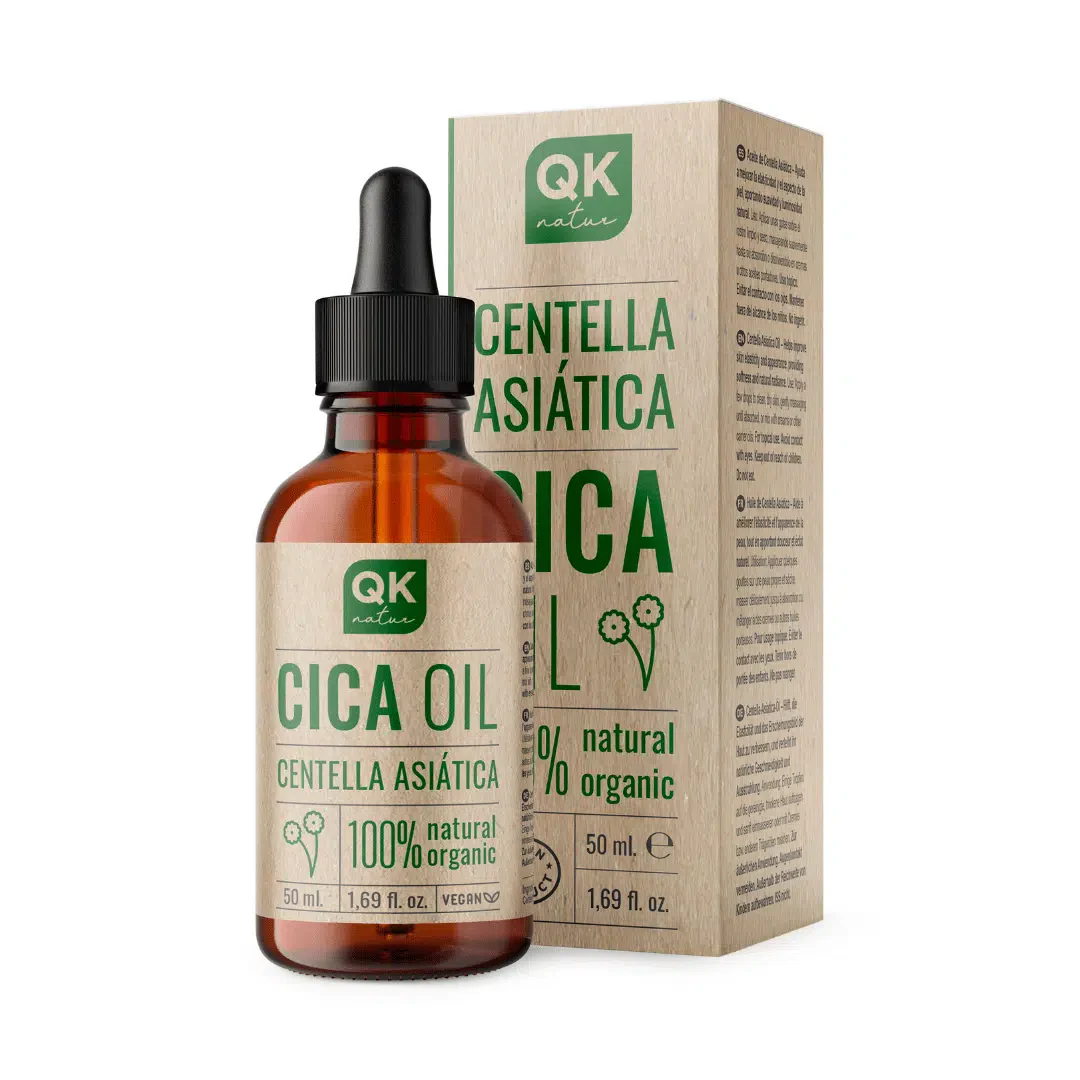 QKnatur - Aceite De Centella Asiática - Reparador Natural Para La Piel. Elasticidad Y Luminosidad Rostro Y Cuerpo | 50ml