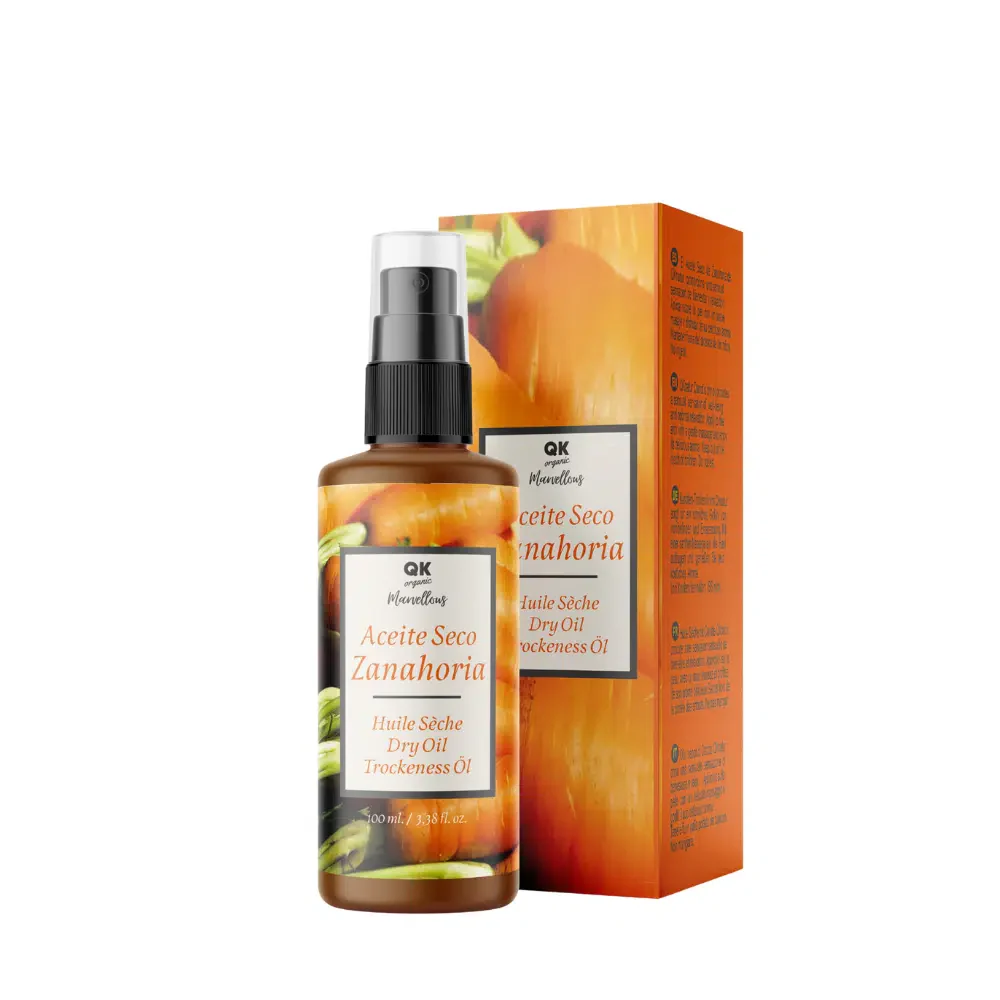 QKnatur - Aceite Seco De Zanahoria. Rápida Absorción, Hidratación Para La Piel Y El Pelo - 100 Ml.- Bronceador Natural
