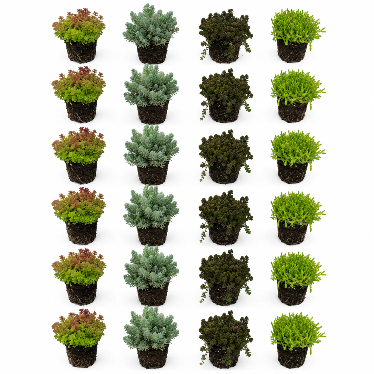 Sedum Siempreviva 24 Plantas - Mix Plantas Roca Borde Estanque - Resistente