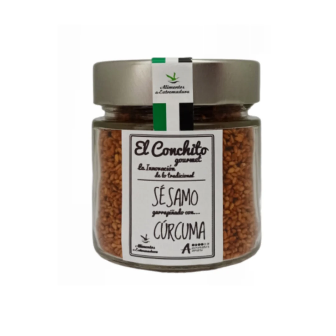 Sésamo Garrapiñado Con Cúrcuma Tarro De Cristal 110 G