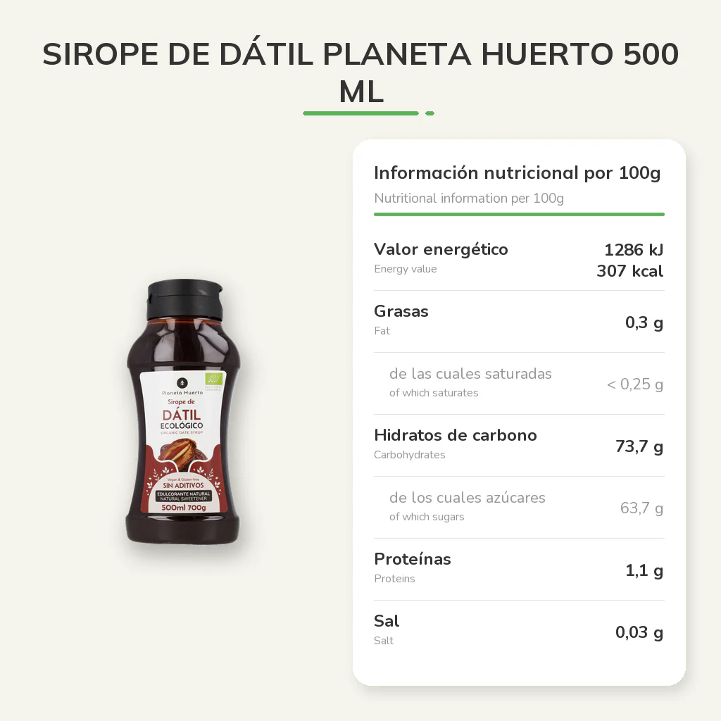 Sirope de dátil Planeta Huerto 500 ml - Image 9