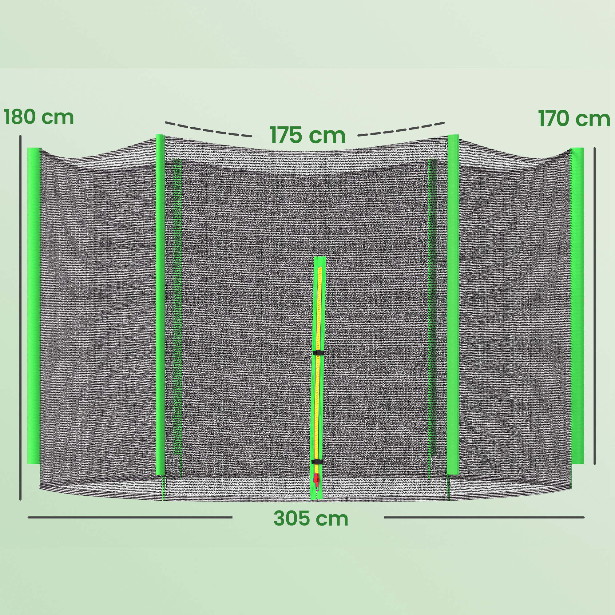 Sportnow Red De Seguridad Para Cama Elástica Ø305 Cm Verde - Image 3