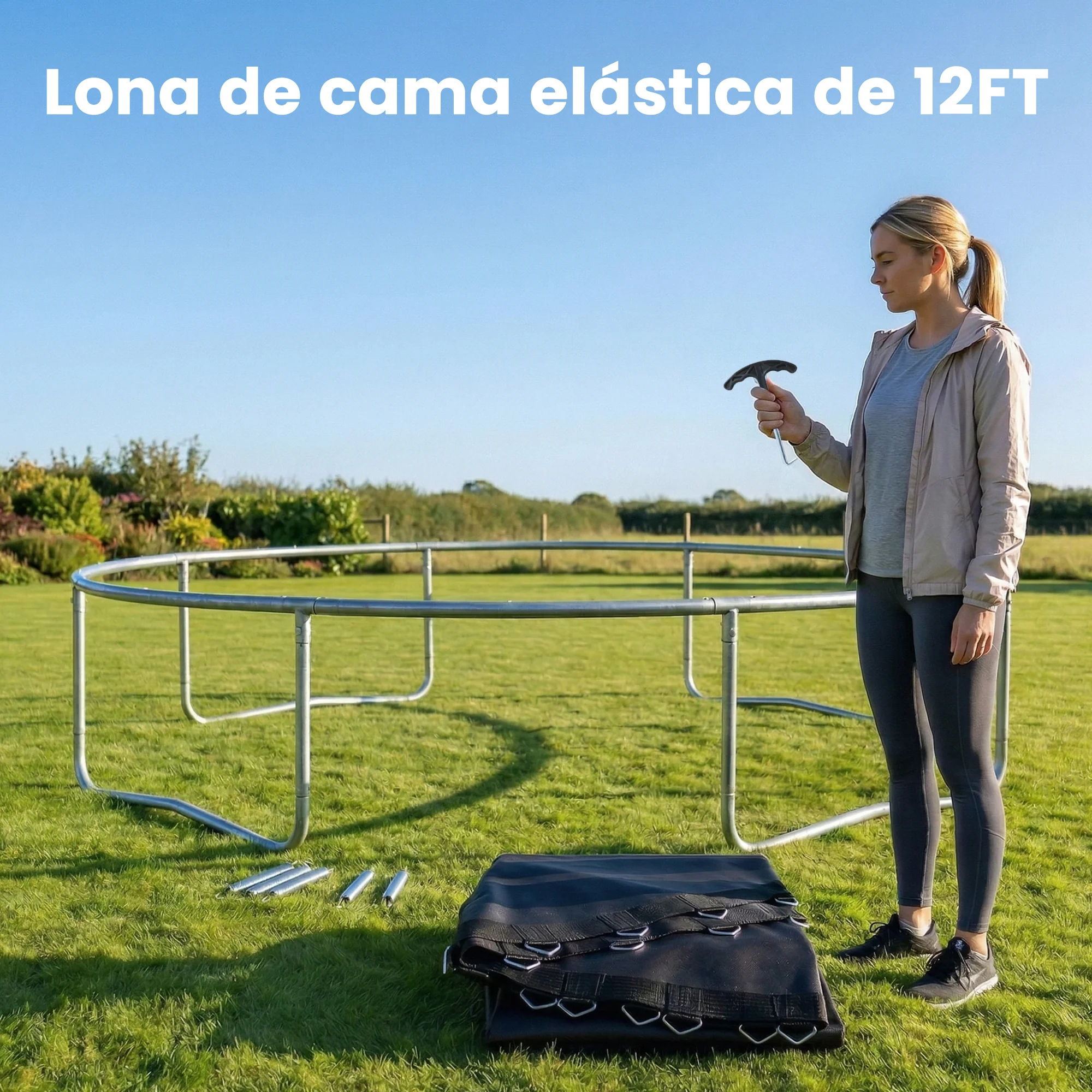 Sportnow Tapete De Repuesto Para Trampolín De 12 Pies Ø323 Cm Negro - Image 4