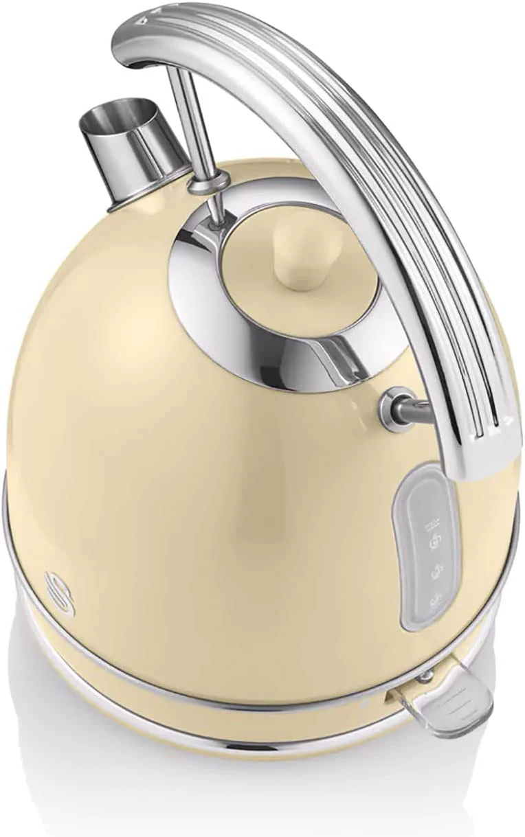 Swan Retro Hervidor Agua Eléctrico, 1,8 L, Resistencia Oculta Acero Inoxidable, Sin Bpa, Inalámbrico, Sk14630cneu,crema - Image 5