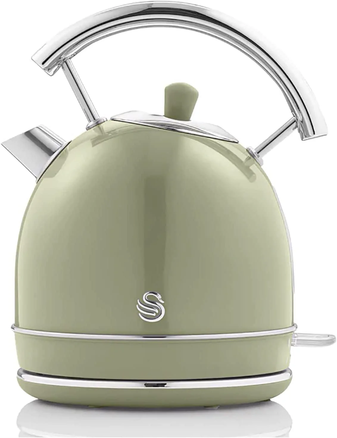 Swan Retro Hervidor Agua Eléctrico, 1,8 L, Resistencia Oculta Acero Inoxidable, Sin Bpa, Inalámbrico, Sk14630gneu,verde