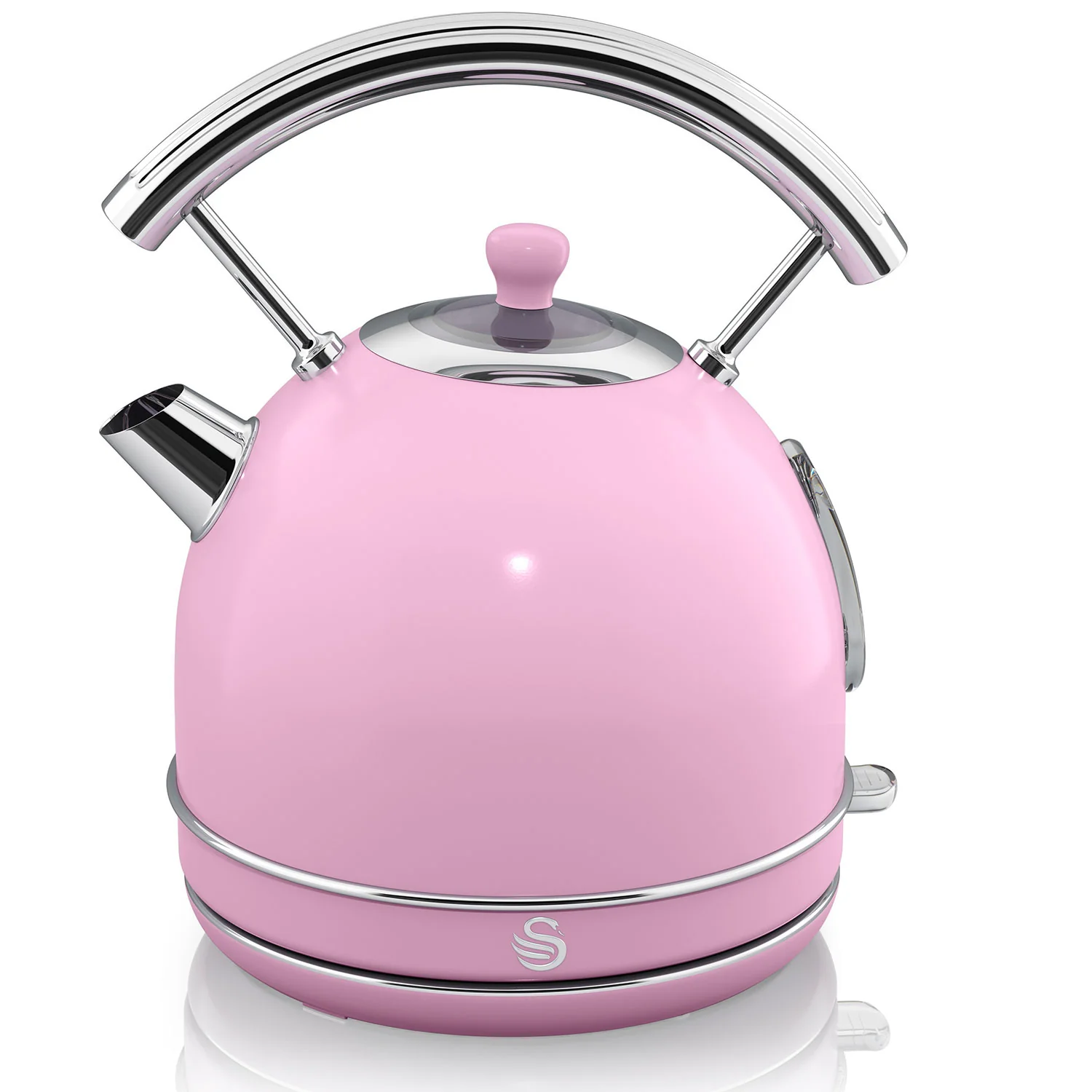 Swan Retro Hervidor Agua Eléctrico, 1,8 L, Resistencia Oculta Acero Inoxidable, Sin Bpa, Inalámbrico, Sk14630pneu, Rosa