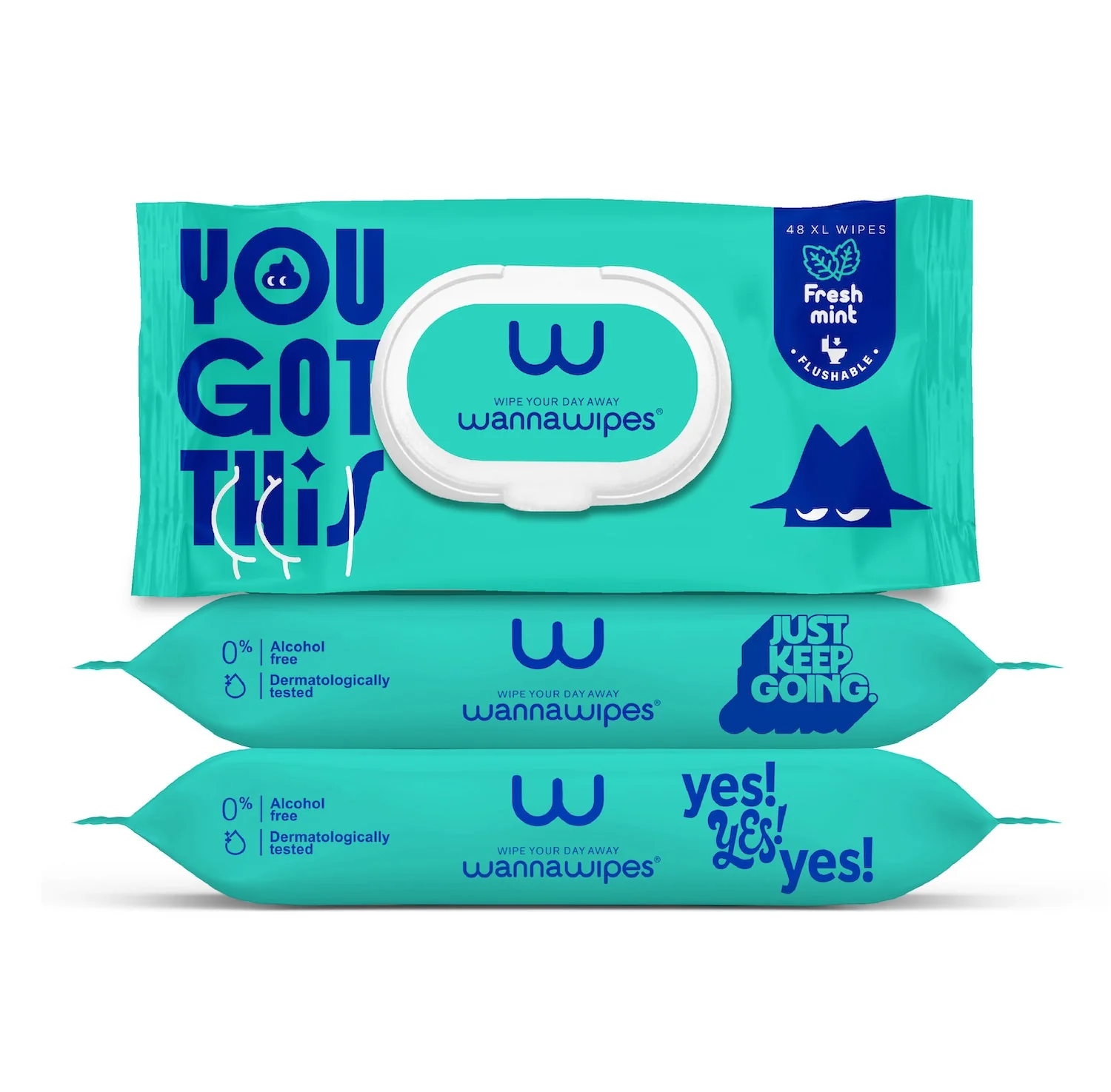 Toallitas para bebés Desechables WC Menta Wannawipes 48uds