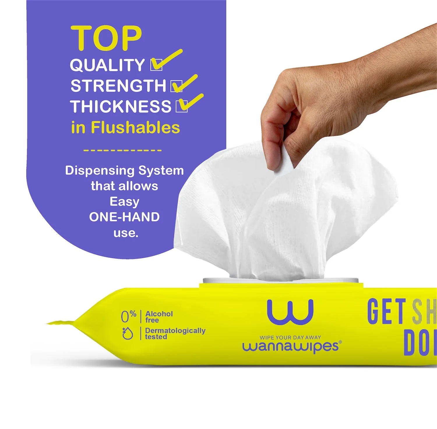 Toallitas para bebés Desechables WC Sin Fragancia Wannawipes 48uds - Image 3