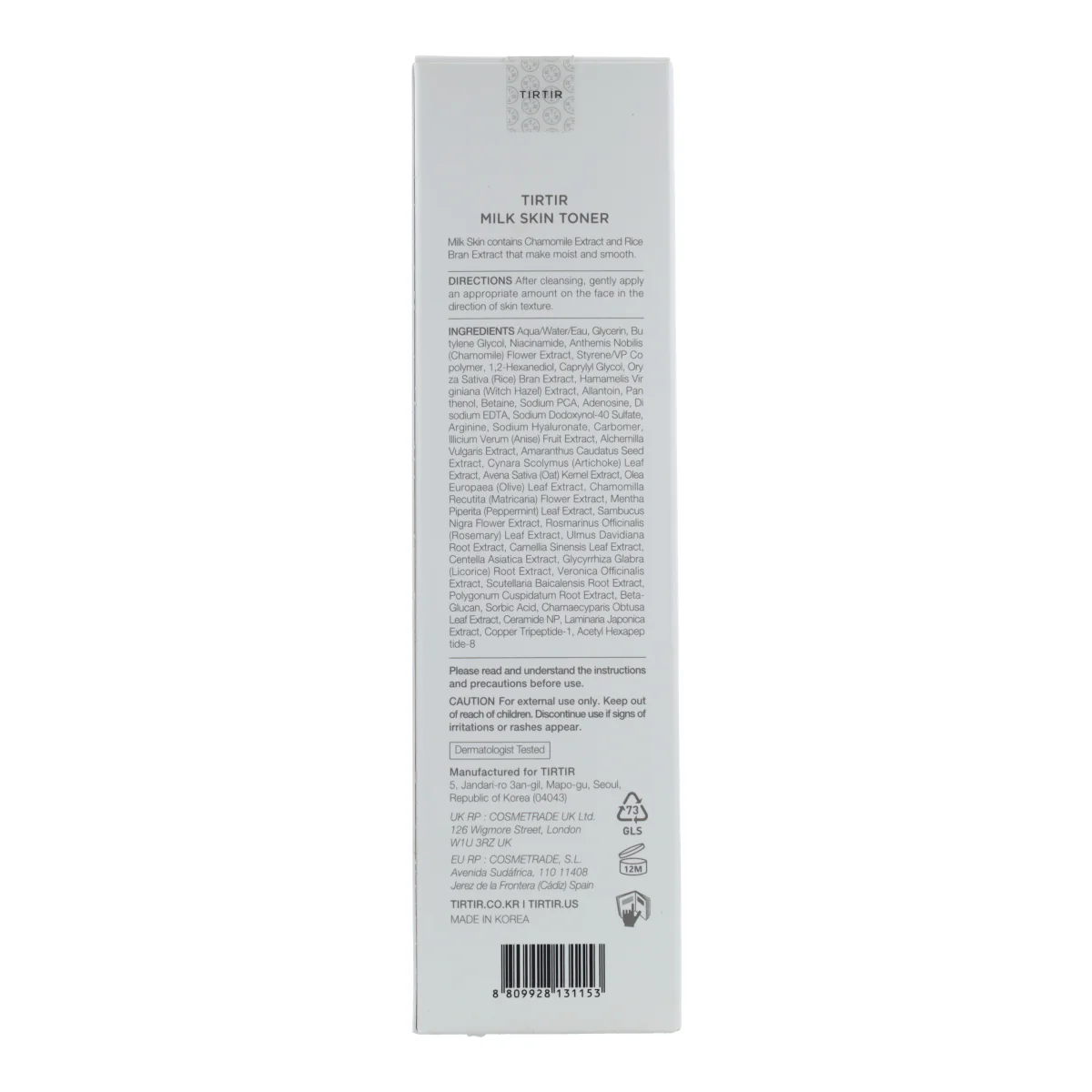 Tónico facial Milk Skin Toner TIRTIR 150 ml - Image 5