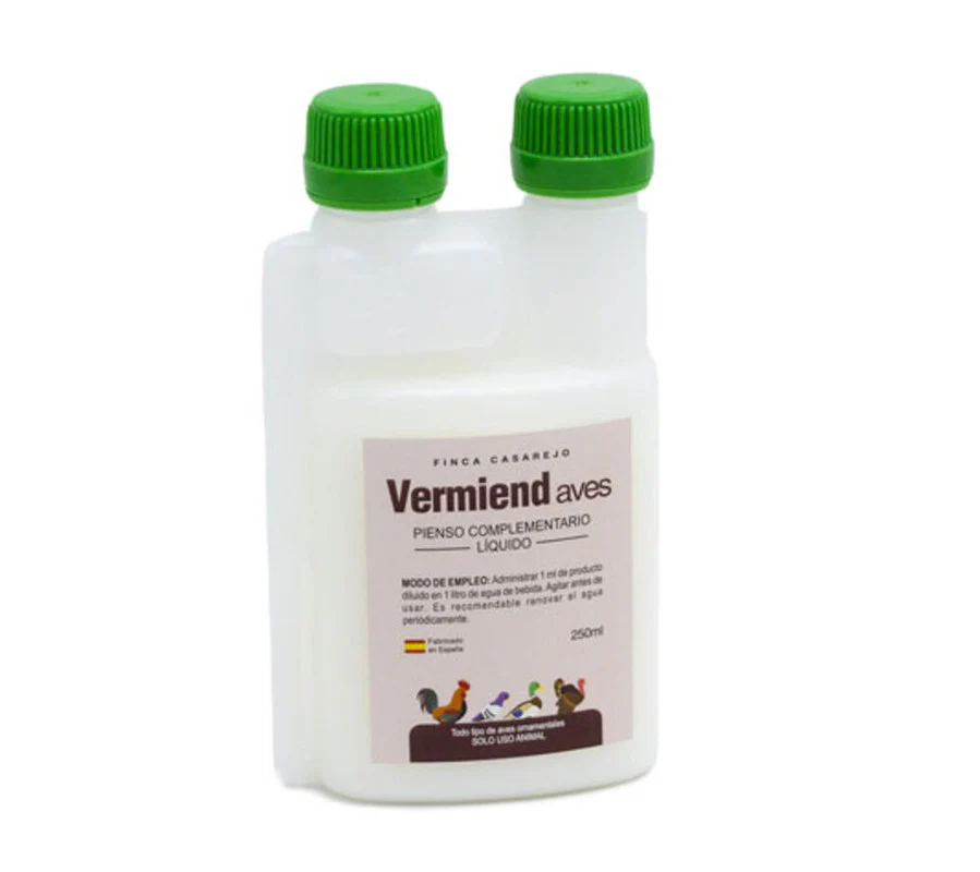 Vermiend 250ml – Pienso complementario líquido con extractos Naturales para Aves –Apoyo digestivo y Bienestar intestinal