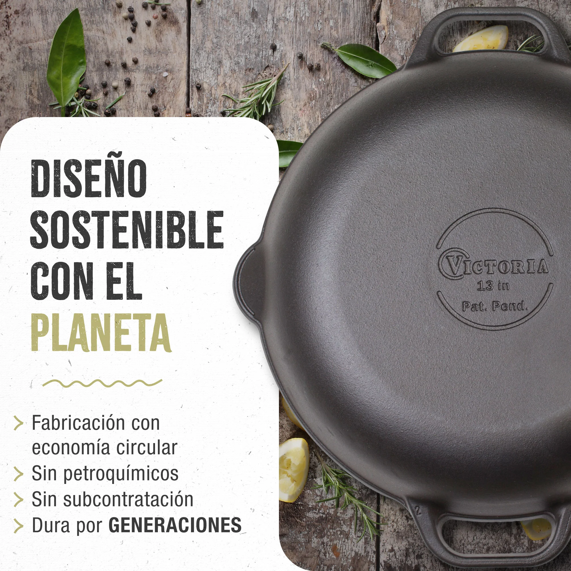 Victoria Paellera Hierro Fundido Curado Inducción 33cm, Apta Fuego, Barbacoa, Horno Cast Iron Skillet, 37574, Negro - Image 6
