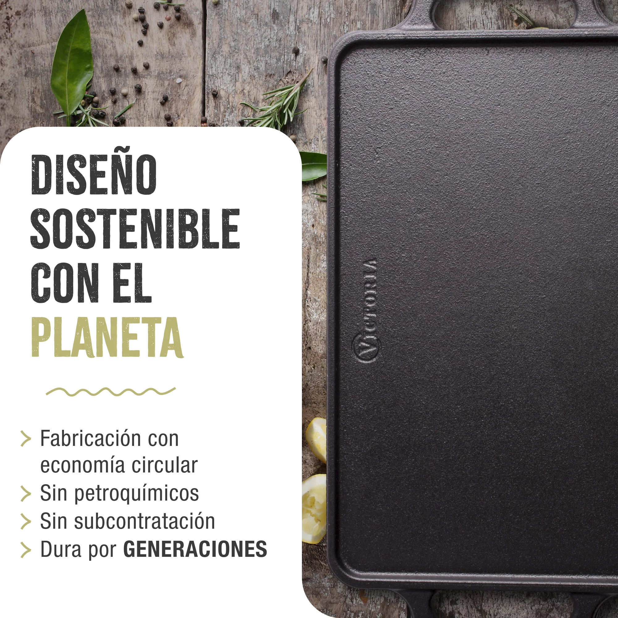 Victoria Plancha Cocina Hierro Fundido Esmaltado, Parrilla Reversible 33x21cm, Sin Pfoa, Fuego Barbacoa Sin Ptfe, 38793 - Image 6