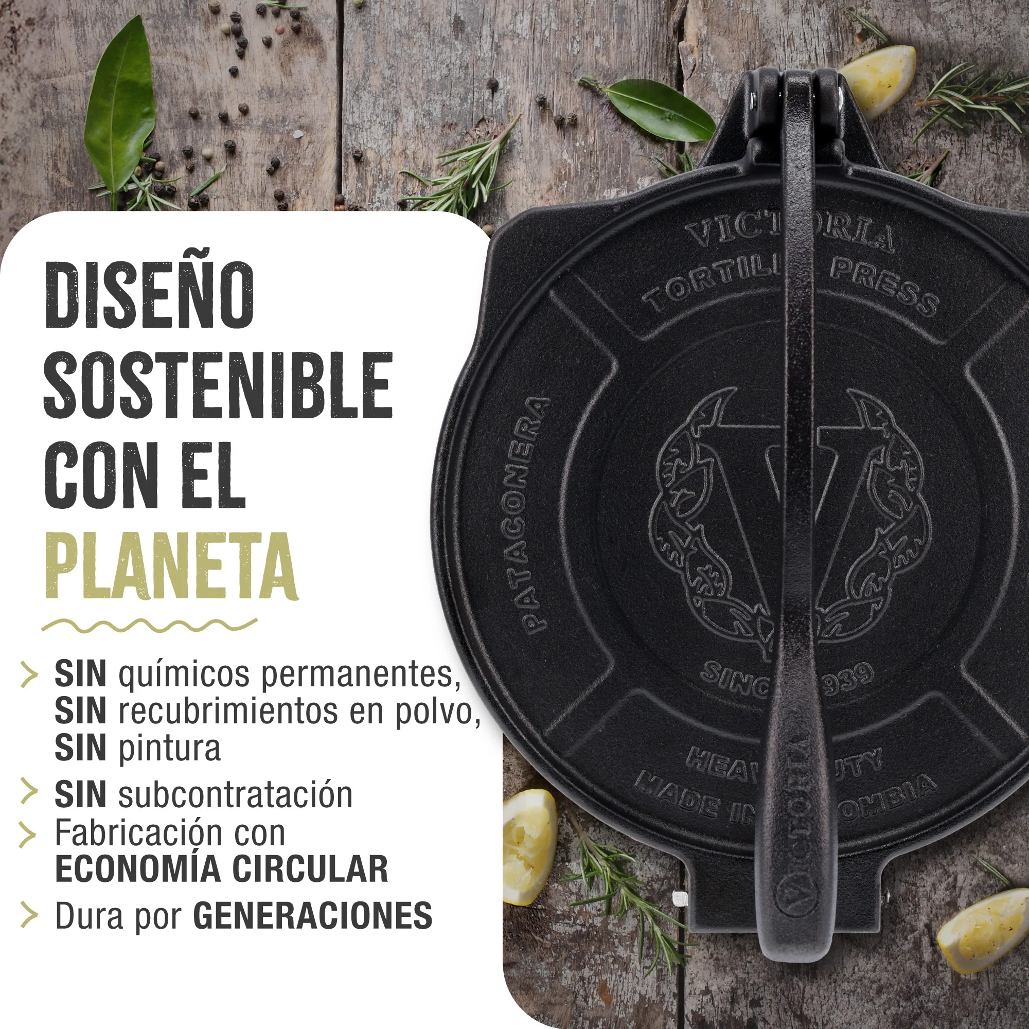 Victoria Prensa Tortillera Para Tortillas Mexicanas Hierro Fundido Hd Curado 25cm, Pataconera Colombiana, 39318, Negro - Image 6