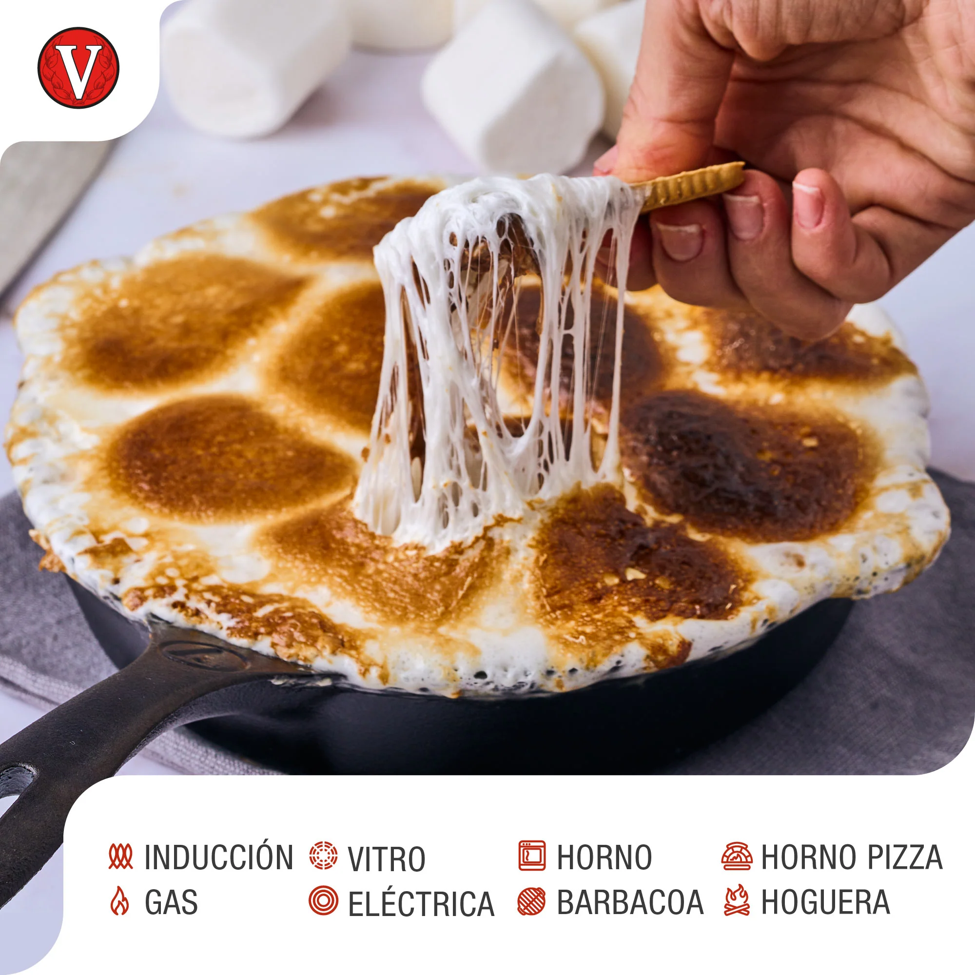 Victoria Sartén Hierro Fundido Esmaltado Inducción 16,5cm, Apta Fuego, Barbacoa, Horno Cast Iron Skillet, 36652, Negro - Image 4